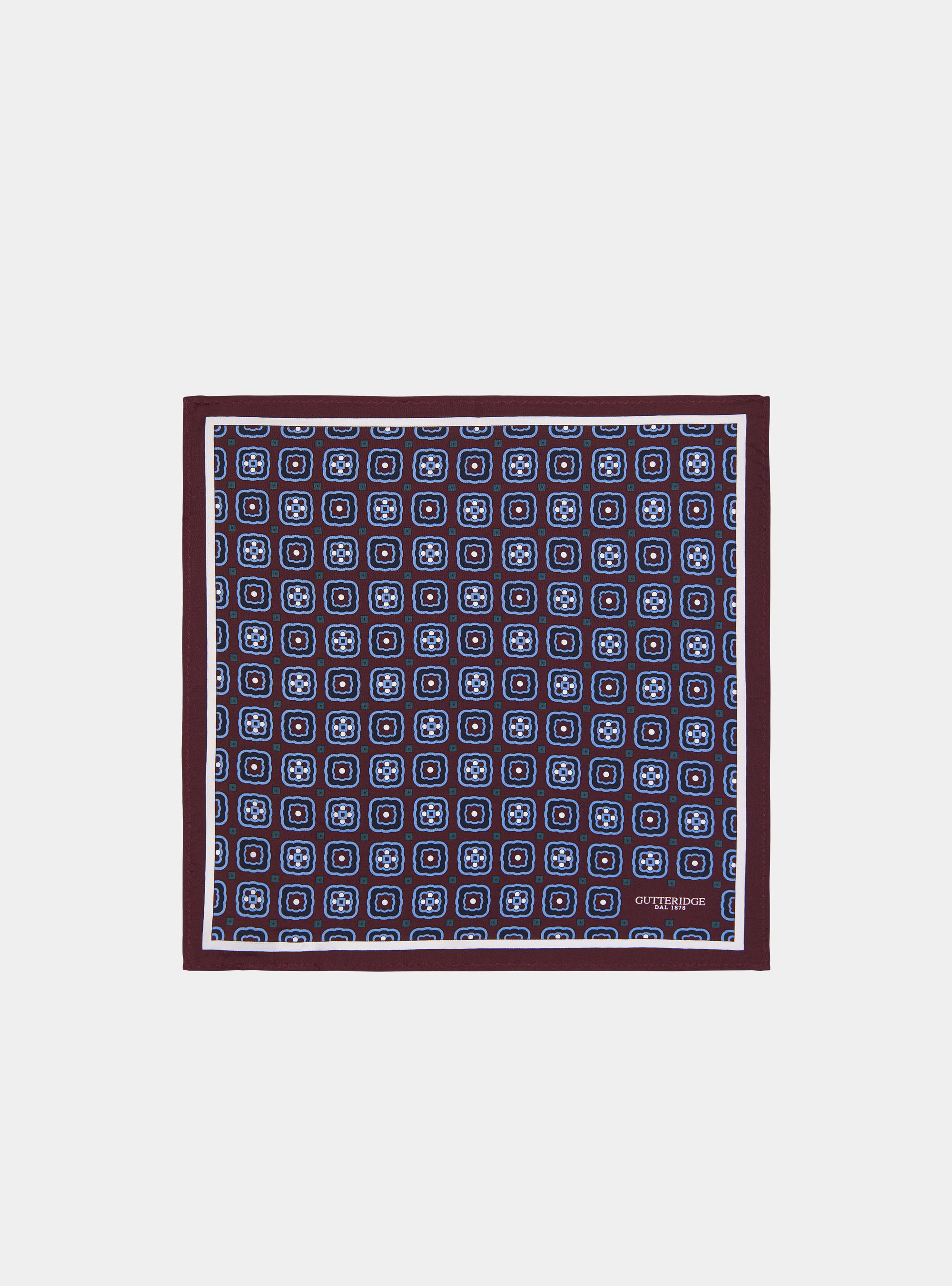 Pochette seta fantasia stampata, BORDEAUX