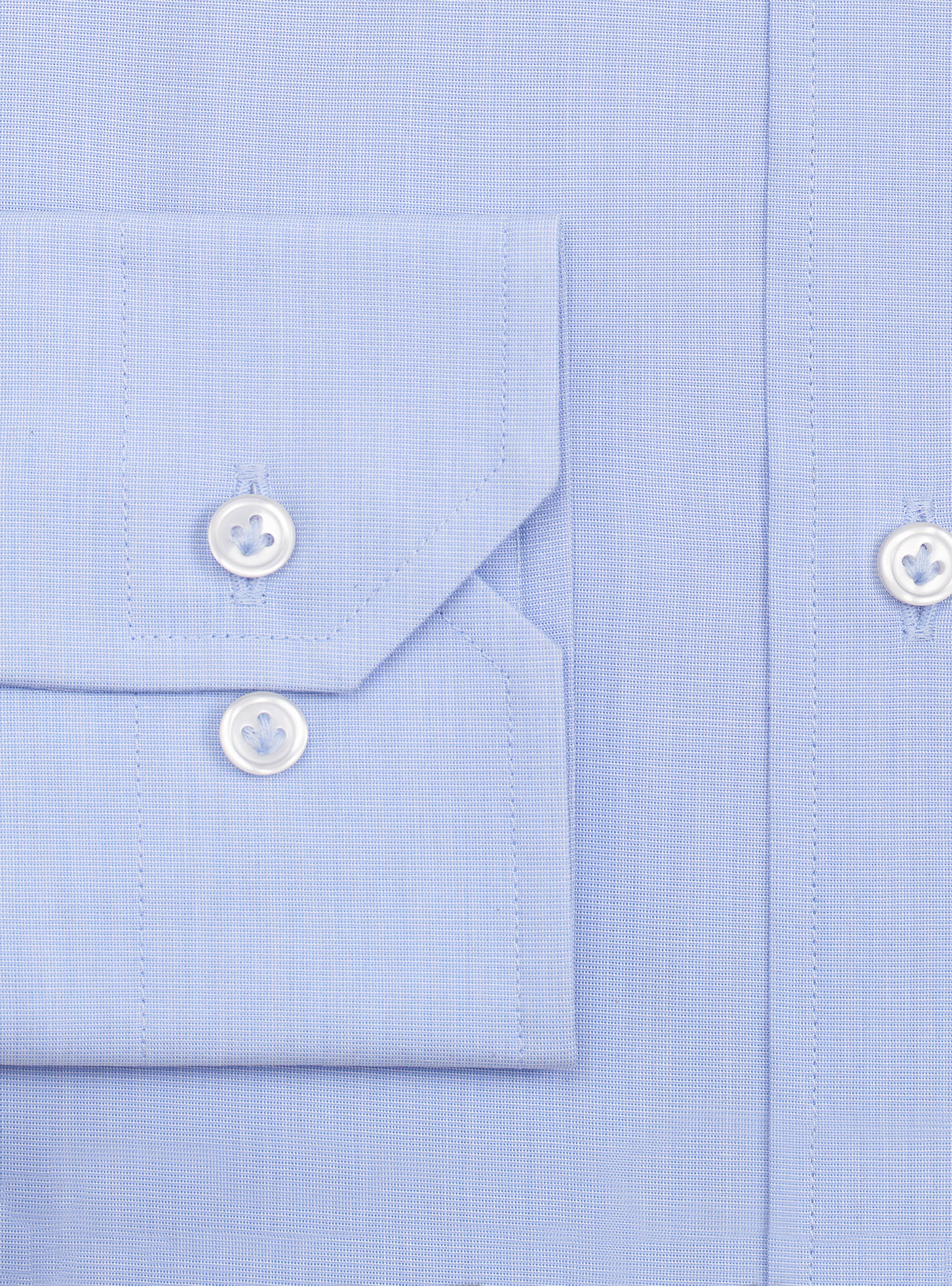 Camisa de algod&oacute;n con cuello franc&eacute;s, CELESTE