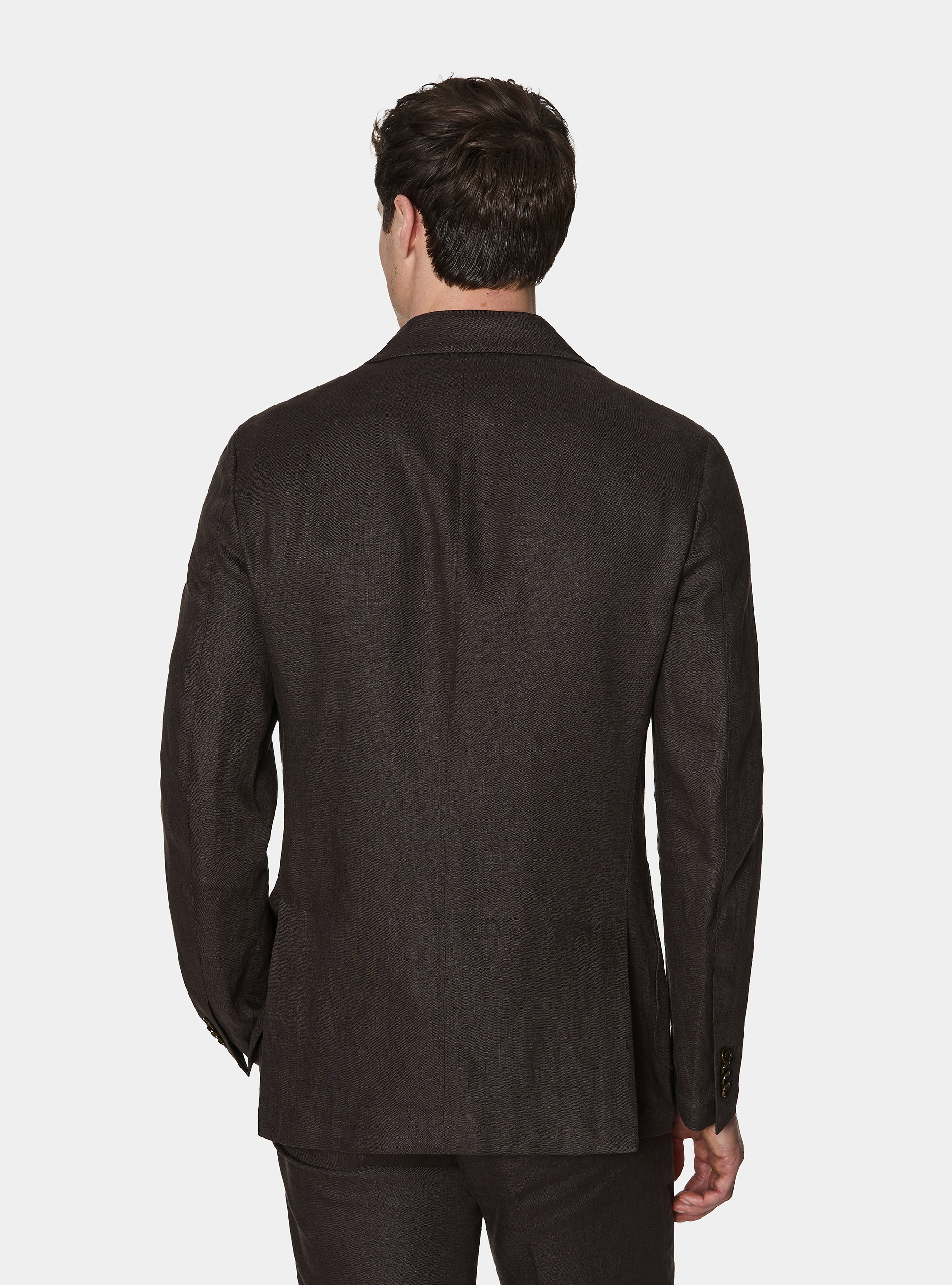 Americana de traje de puro lino, MARRON