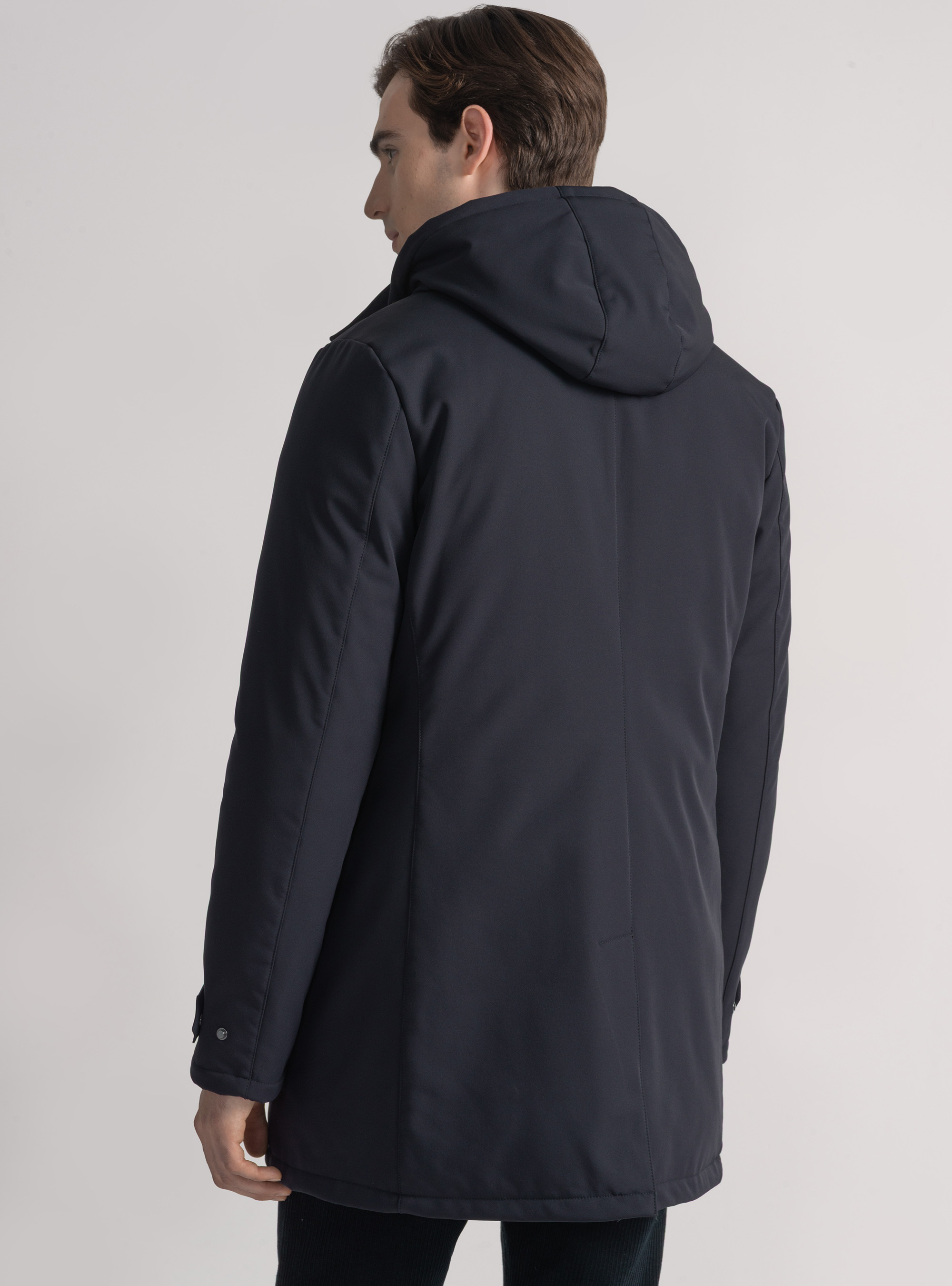 Parka técnica con capucha, AZUL MARINO