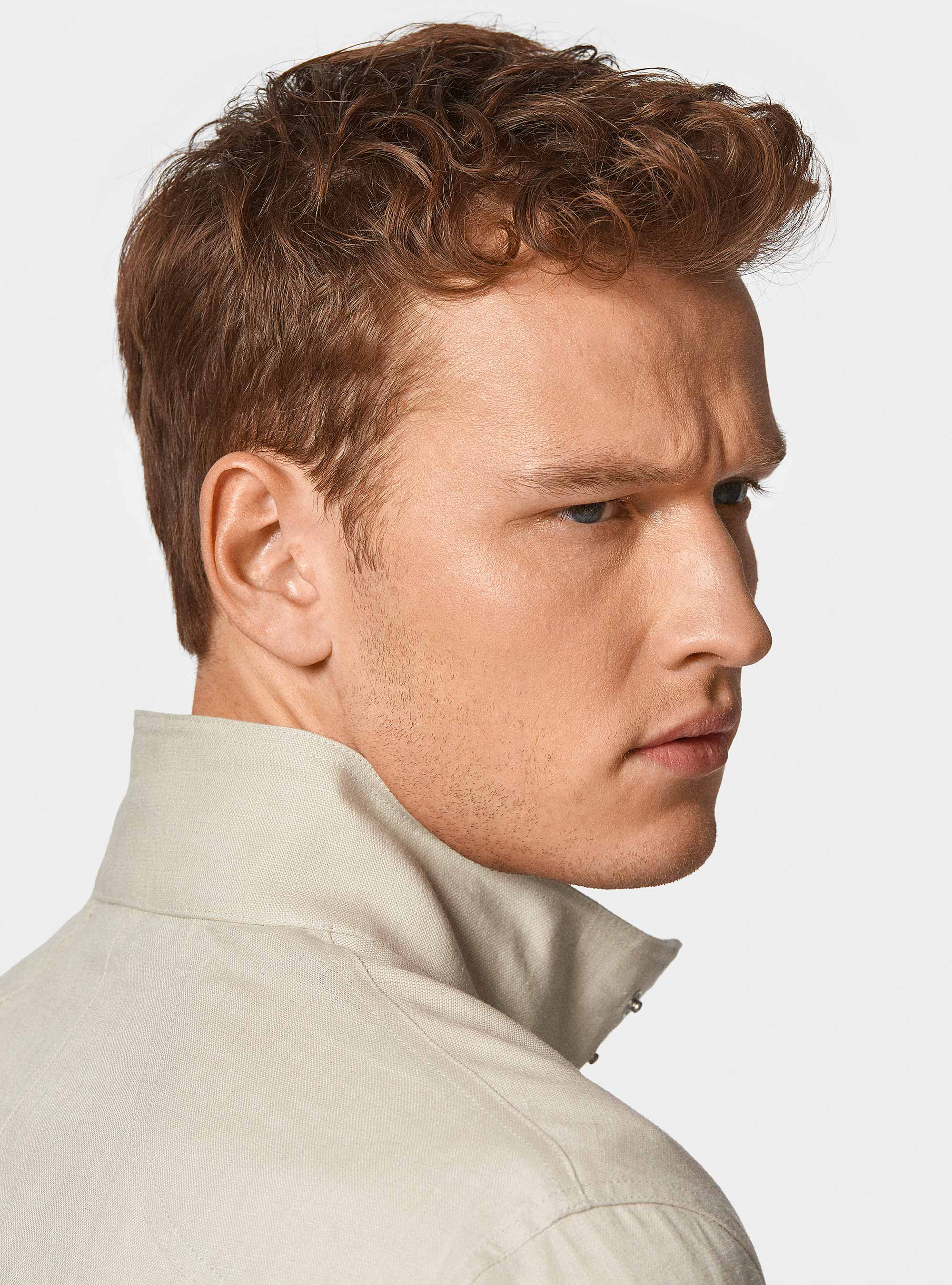 Field jacket in pure linen, ECRU