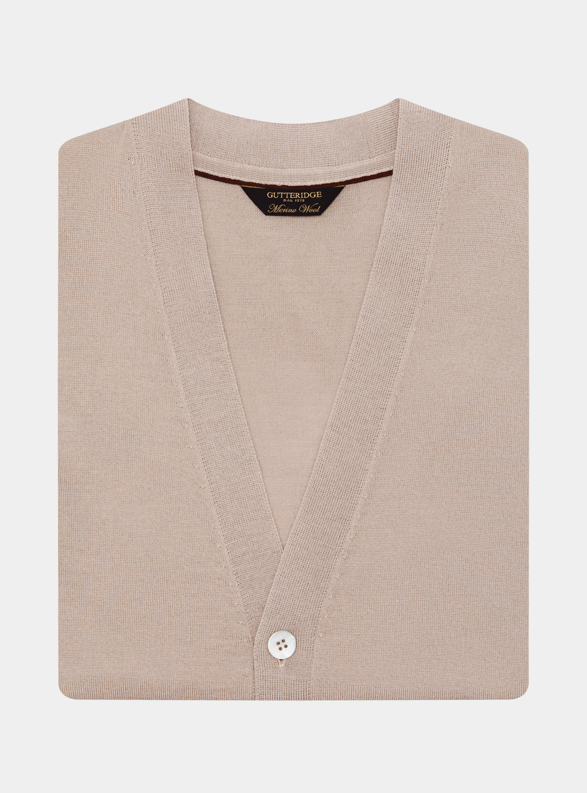 Chaleco de punto con botones de lana merina extrafina, ARENA