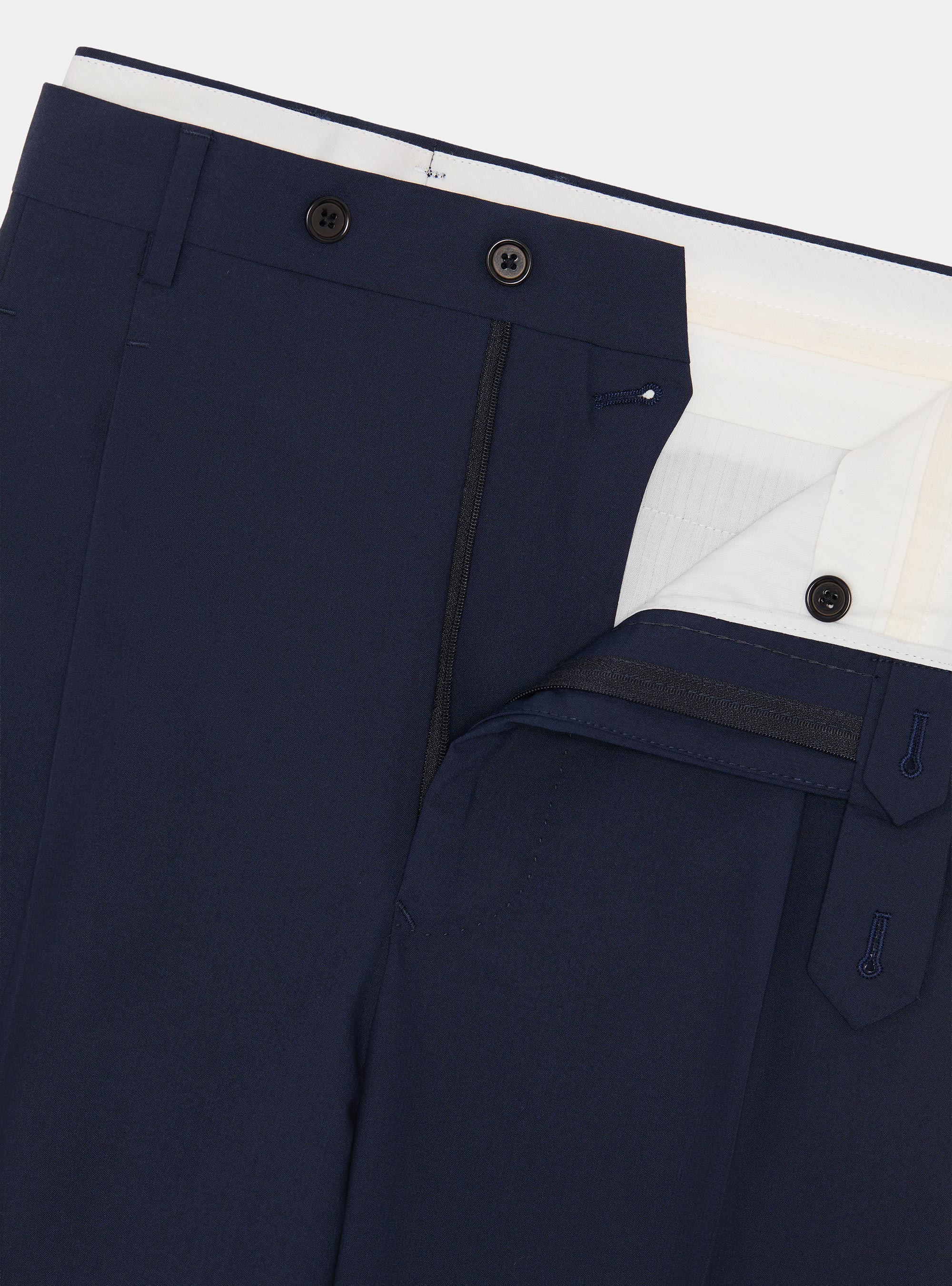 Pantalones cl&aacute;sicos con pinzas, AZUL MARINO