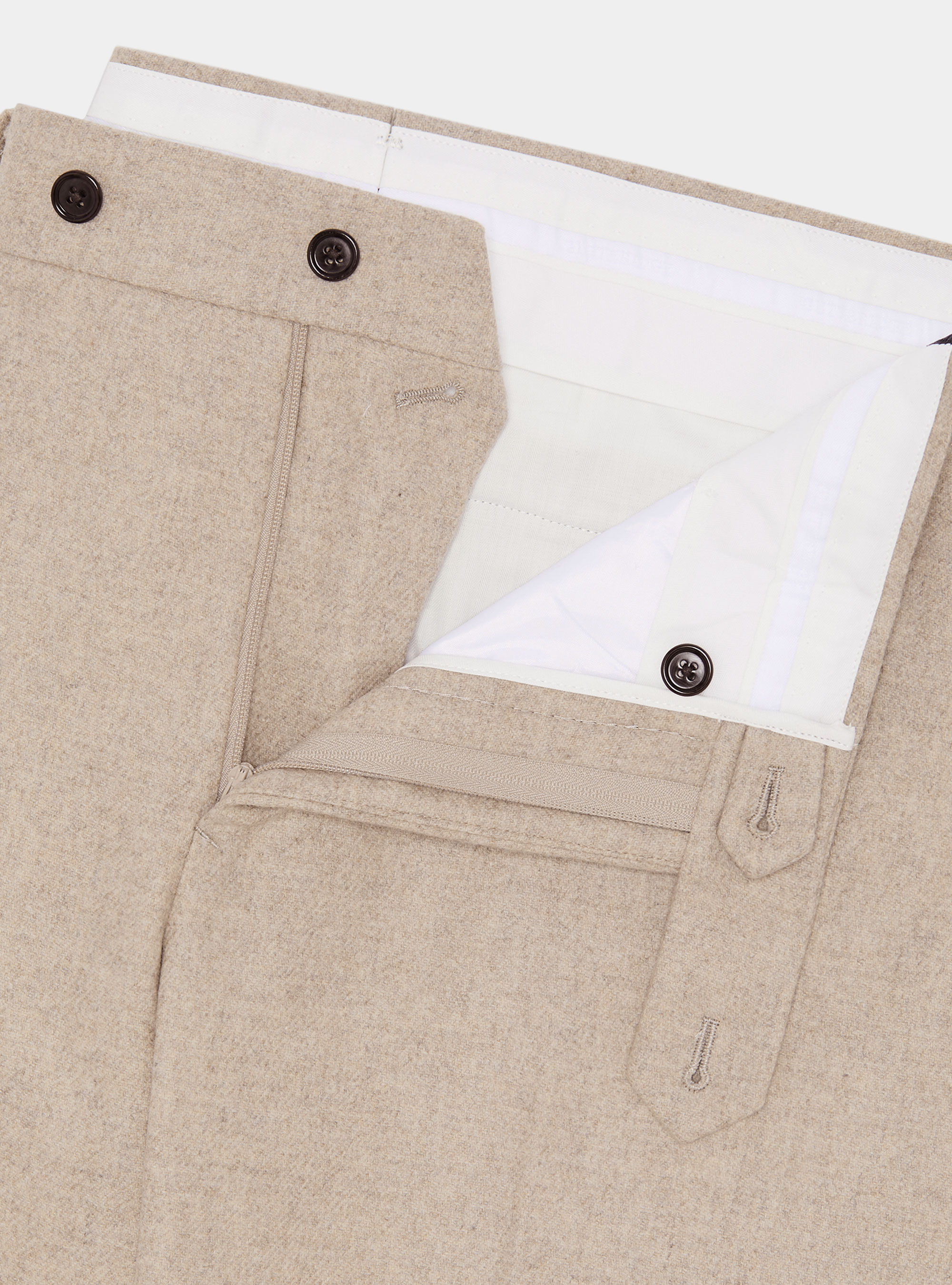 Pantaloni in flanella misto lana, SABBIA