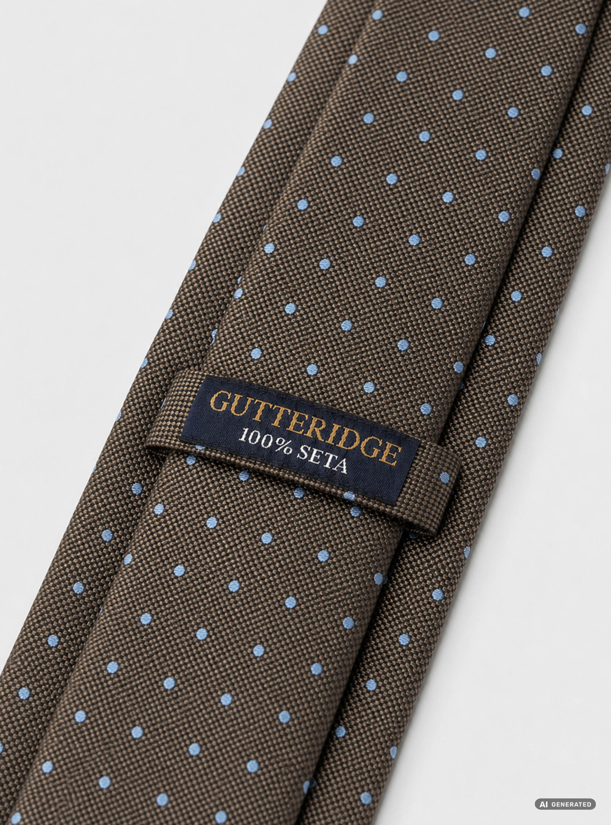 Cravatta in seta jacquard a pois, MARRONE