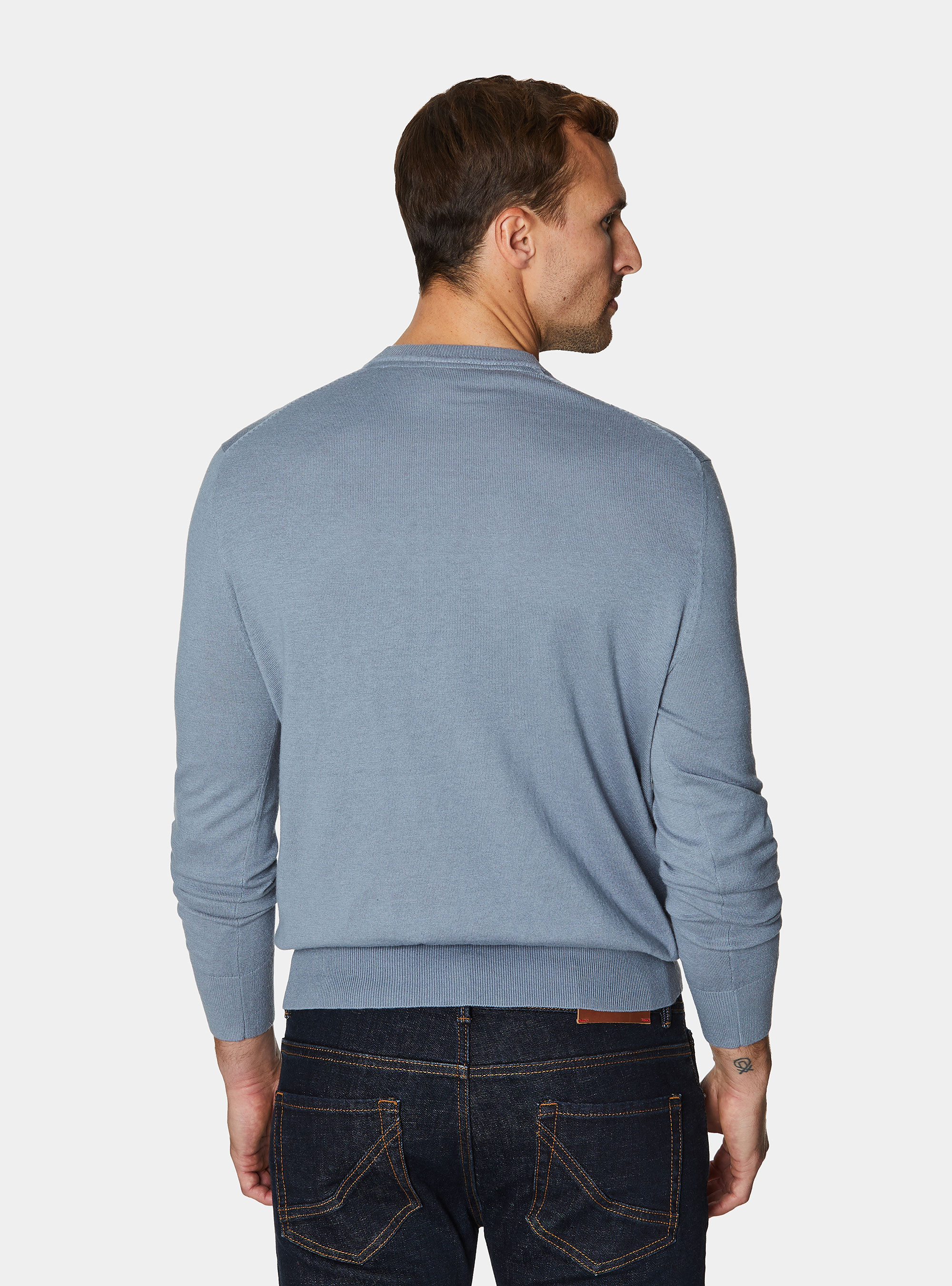 Maglia girocollo in cotone seta e cashmere, AVIO 0292C