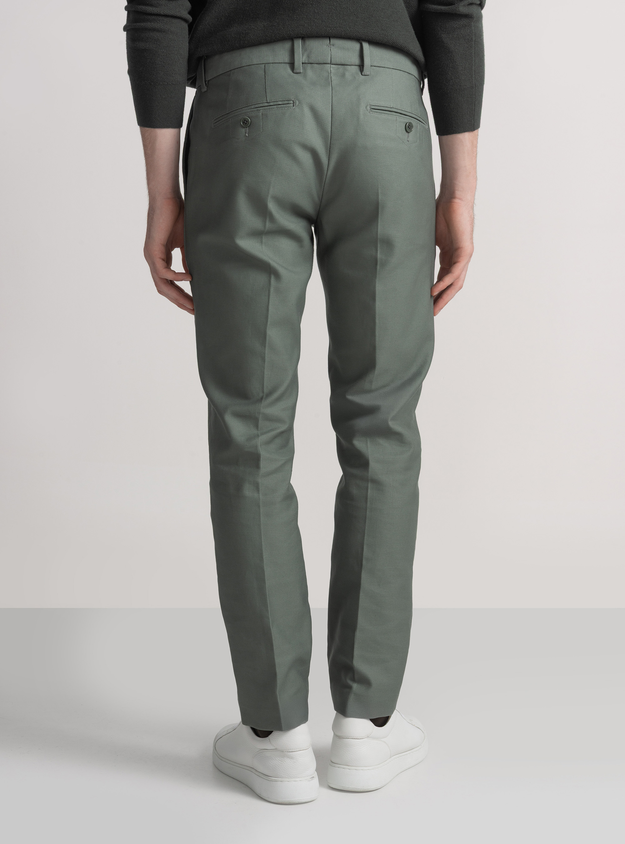 Pantalón chino slim fit de algodón reforzado, SALVIA 0602C