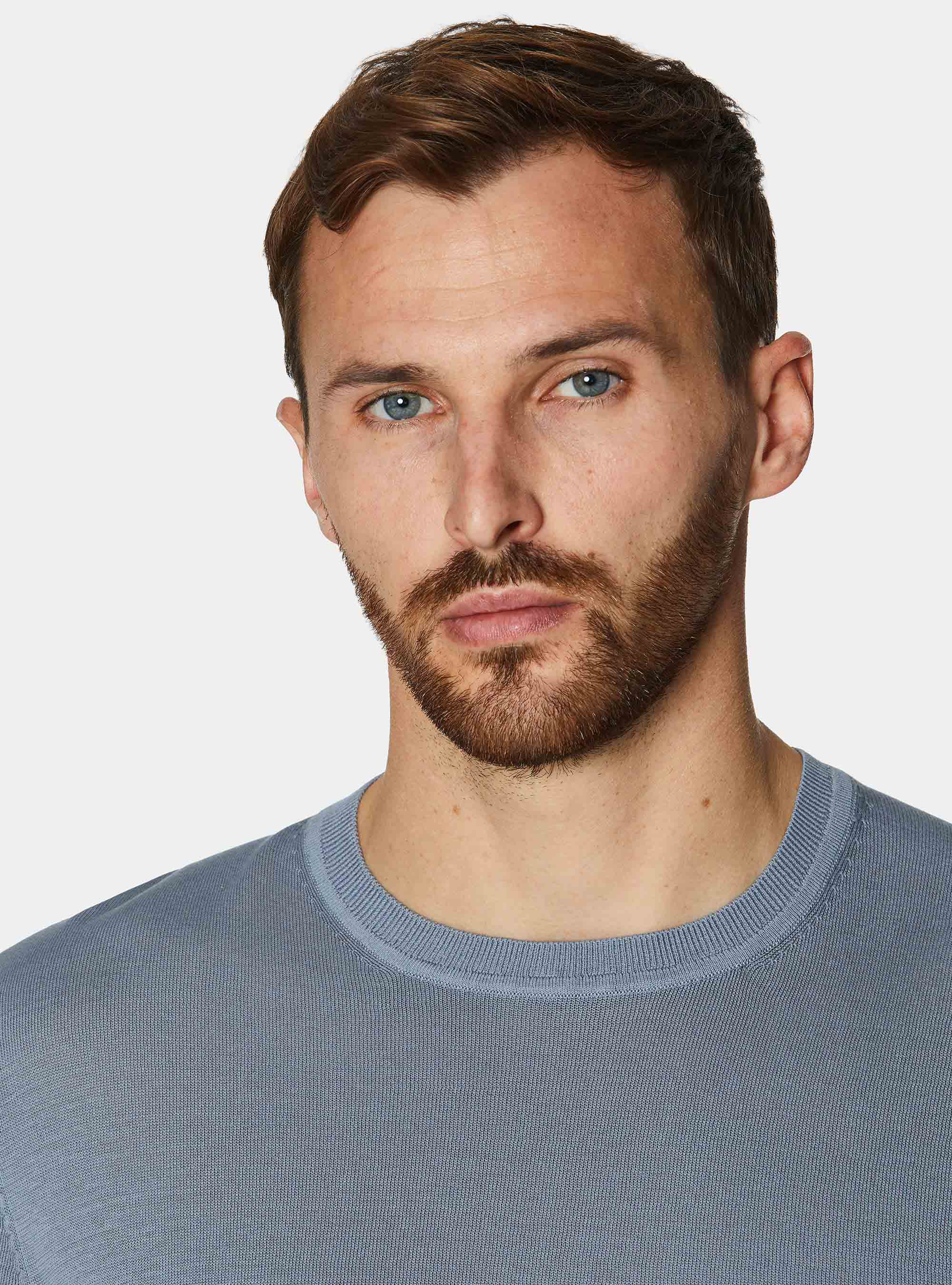 Cotton and silk crew neck sweater, AVIO 0292C