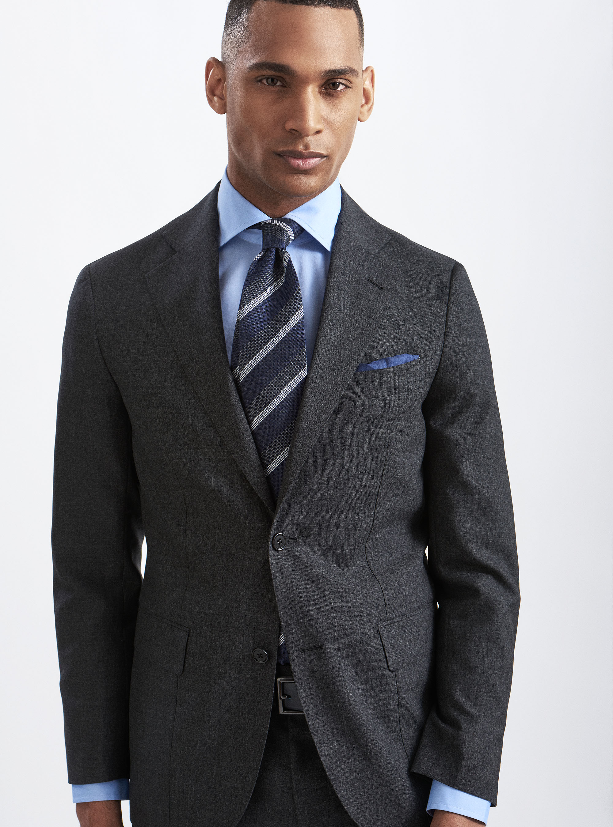 Giacca per abito in pura lana tessuto Vitale Barberis Canonico, ASFALTO