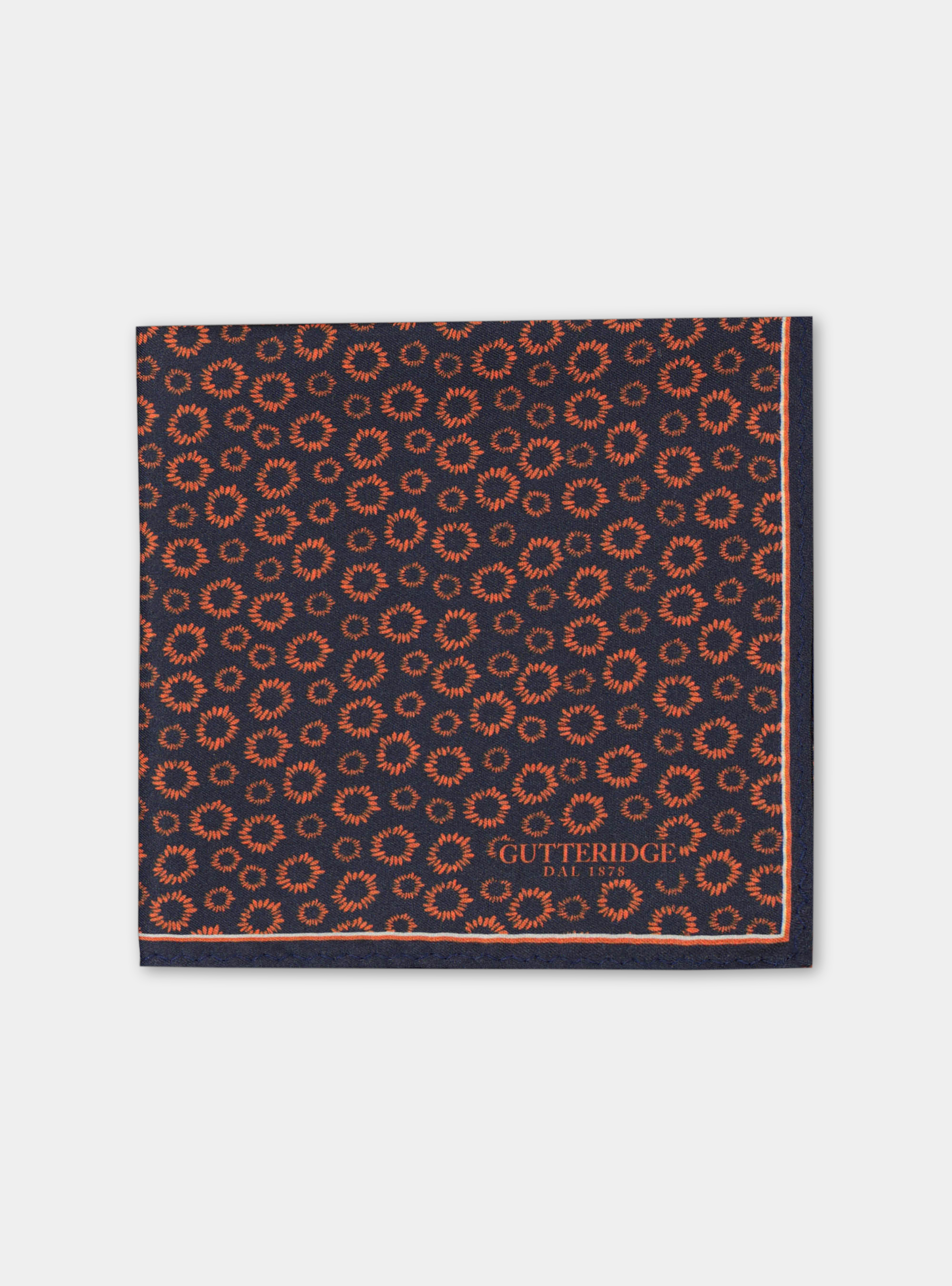 Pochette fantasia in seta stampata, ARANCIONE 0358C