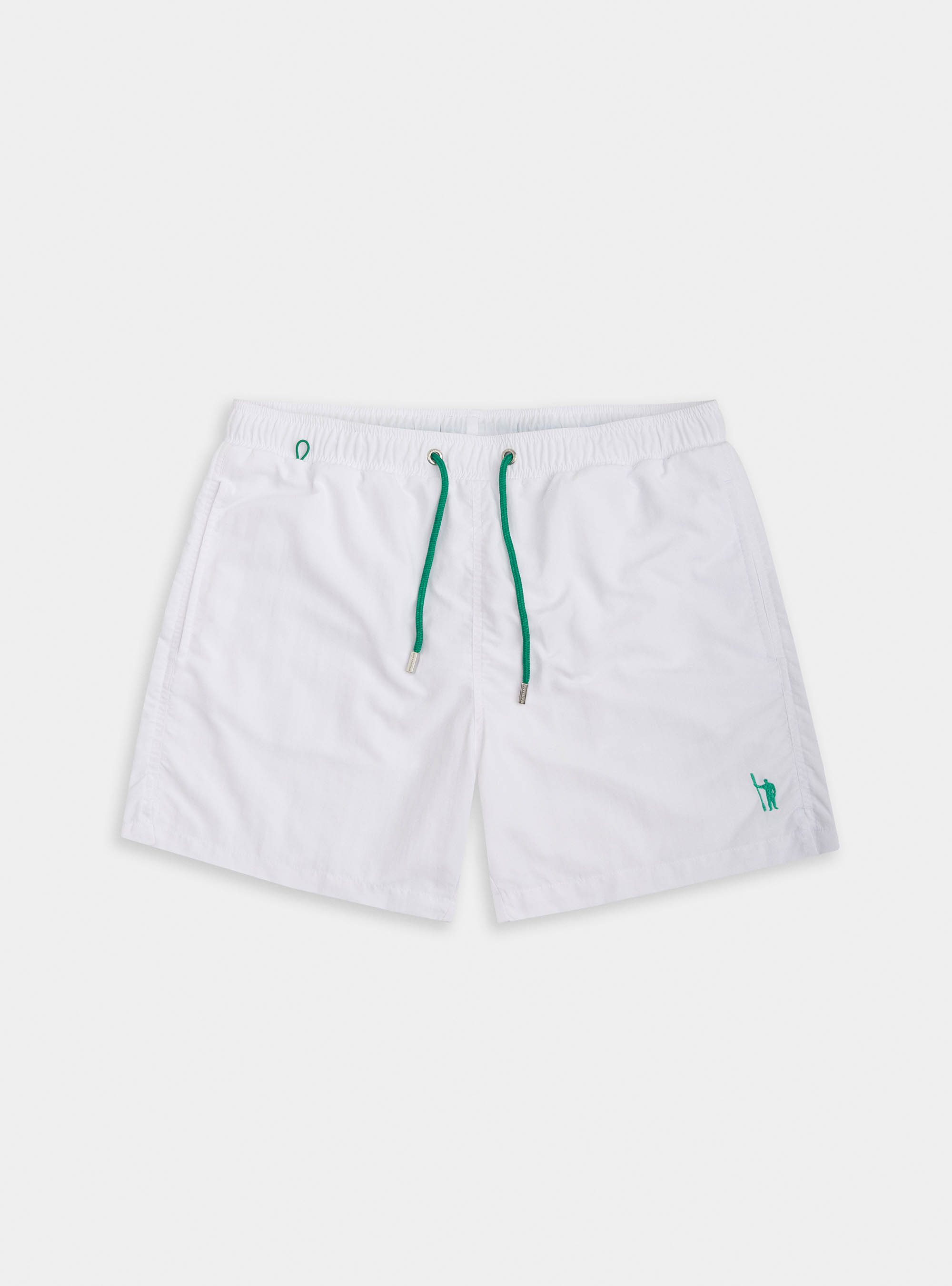 Einfarbige Basic-Badeshorts, BIANCO 0099C