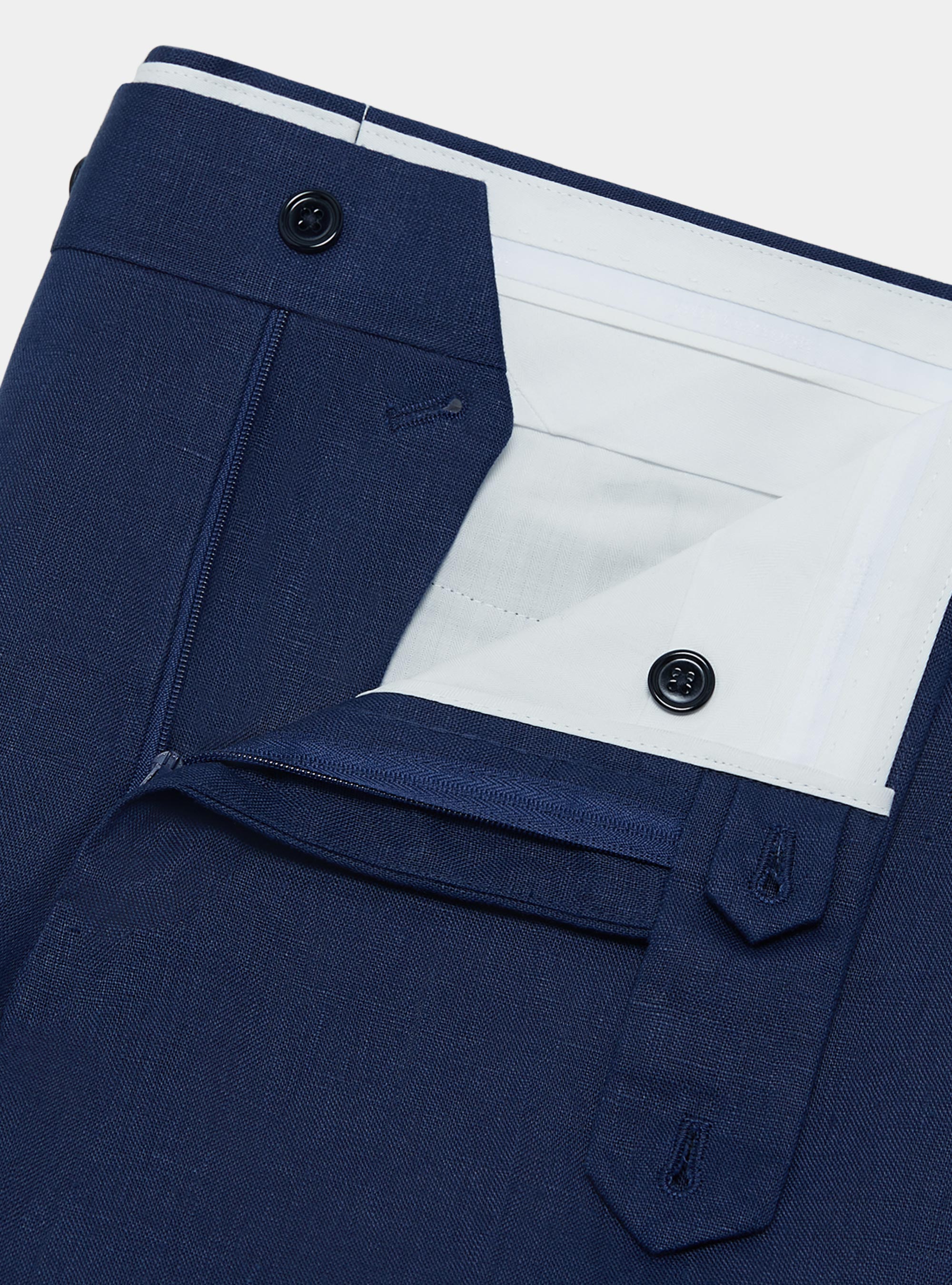 Pantaloni in puro lino, BLU