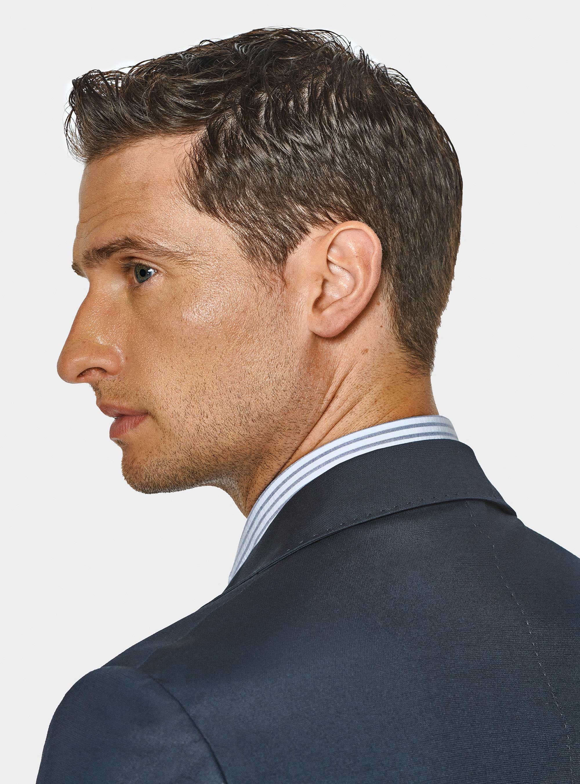 Giacca abito in cotone armaturato, BLU NAVY