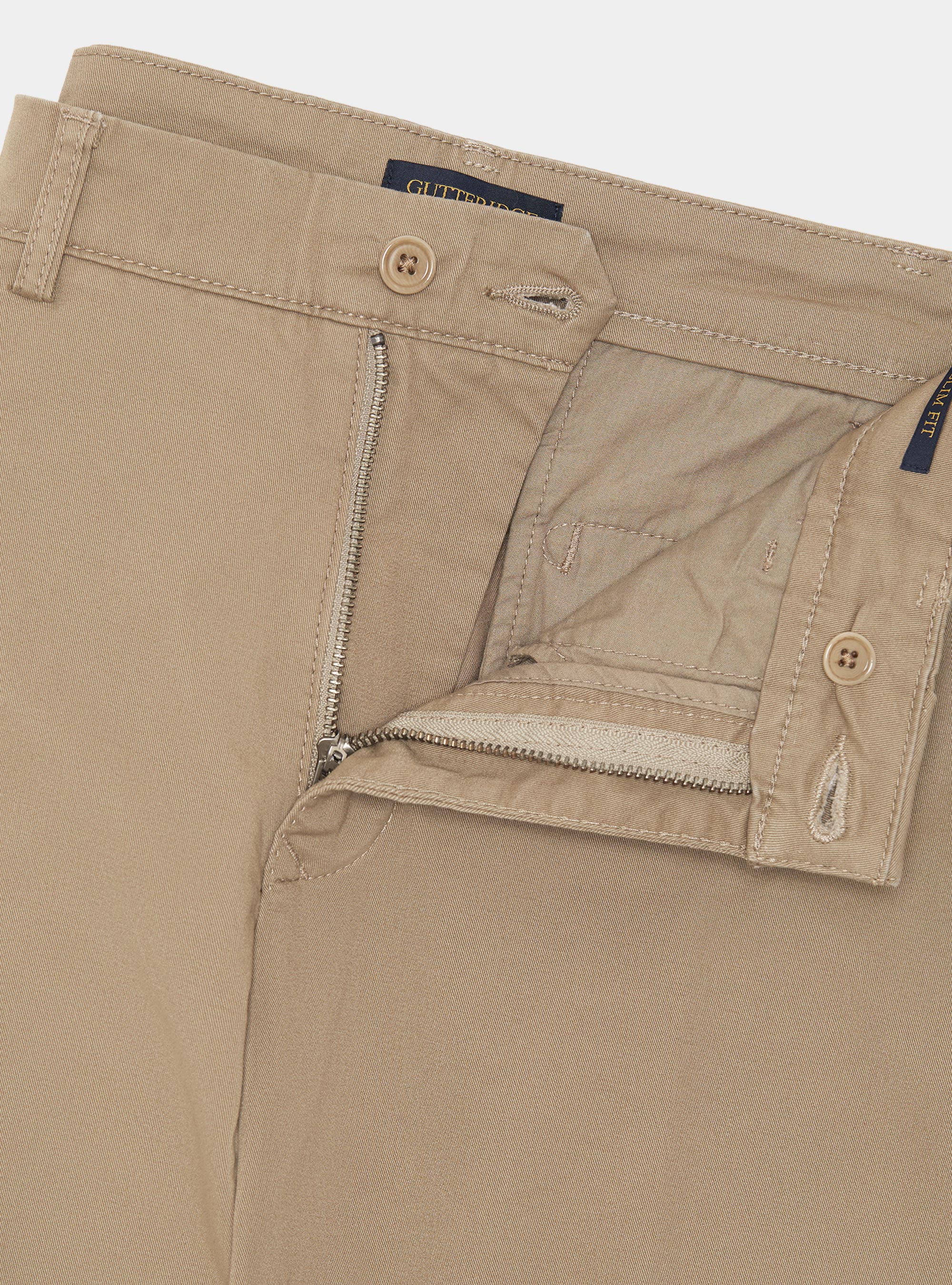 Pantaloni chino slim fit in twill stretch, FANGO