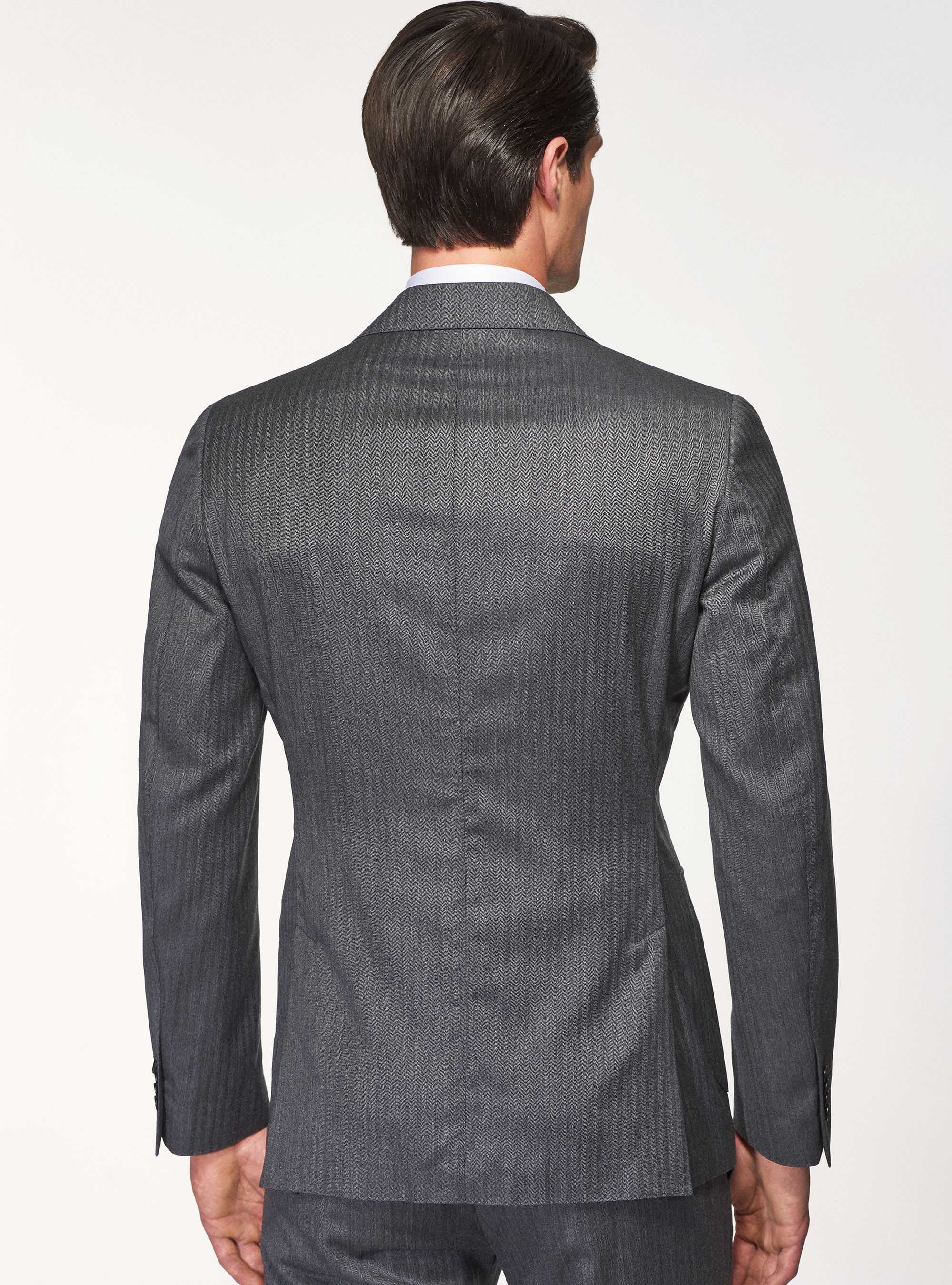 Giacca per abito in pura lana spigata superfine 110's Vitale Barberis Canonico, GRIGIO MELANGE 0151C
