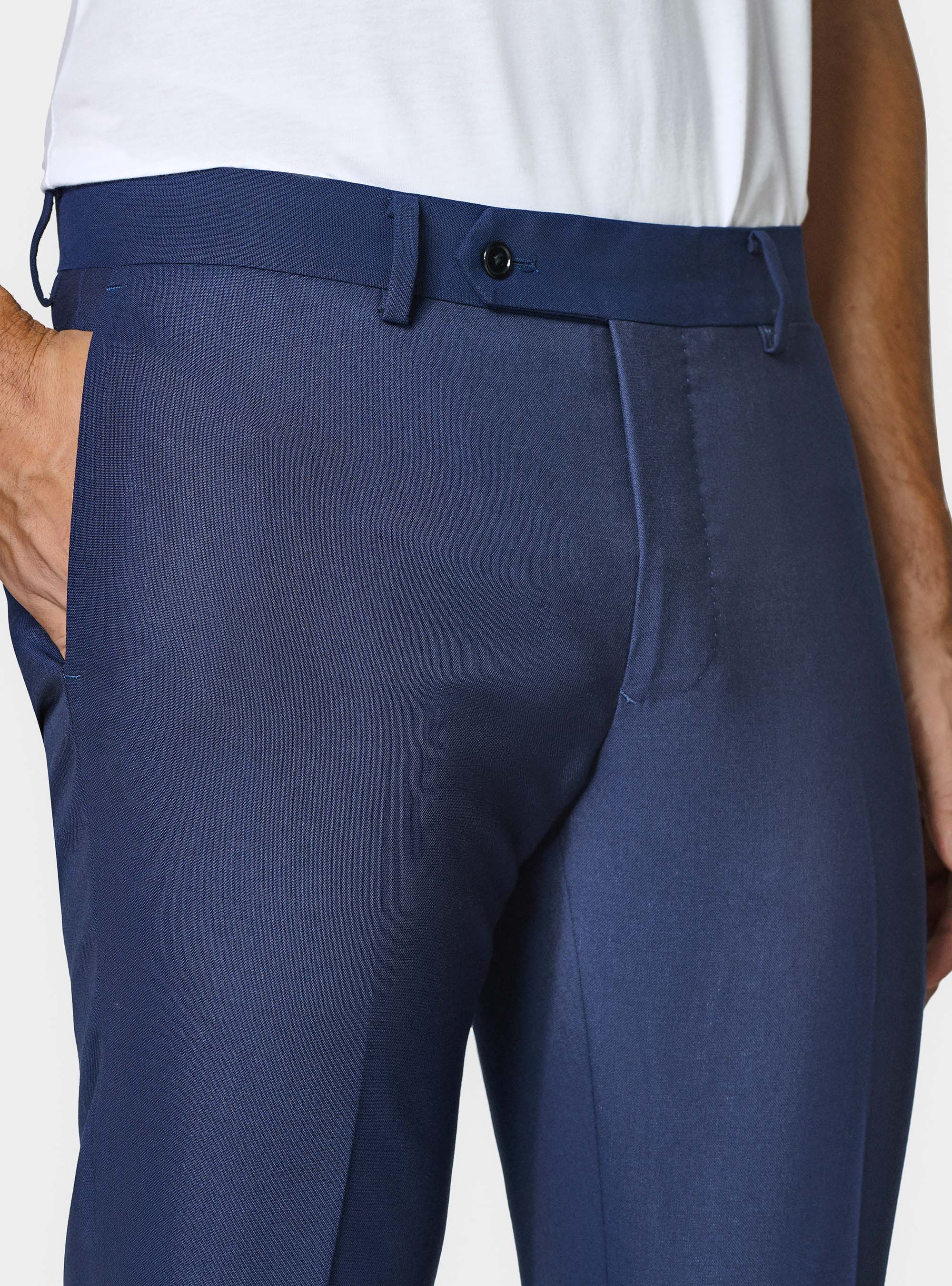 Cerruti pure wool travel suit trousers, NAVY BLUE