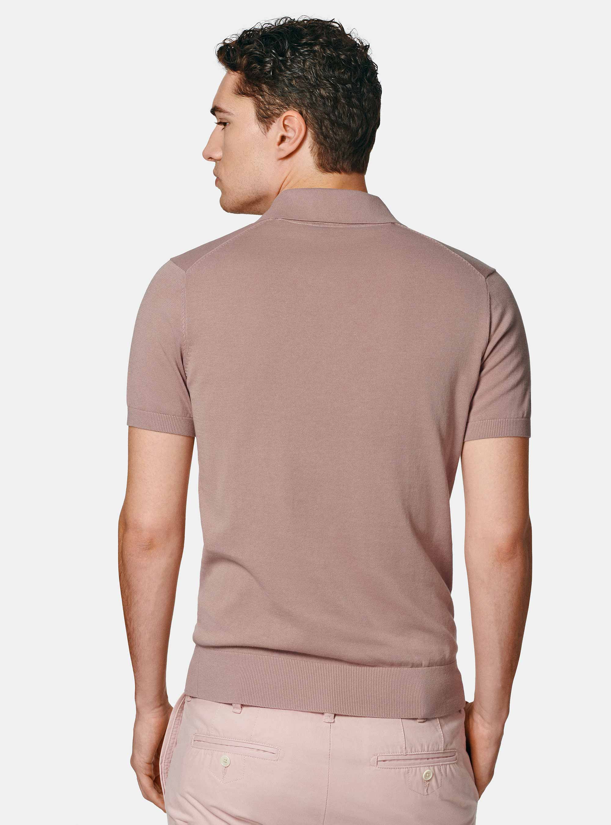 Polo de punto de algodón extrafino, 0441C ROSA SCURO