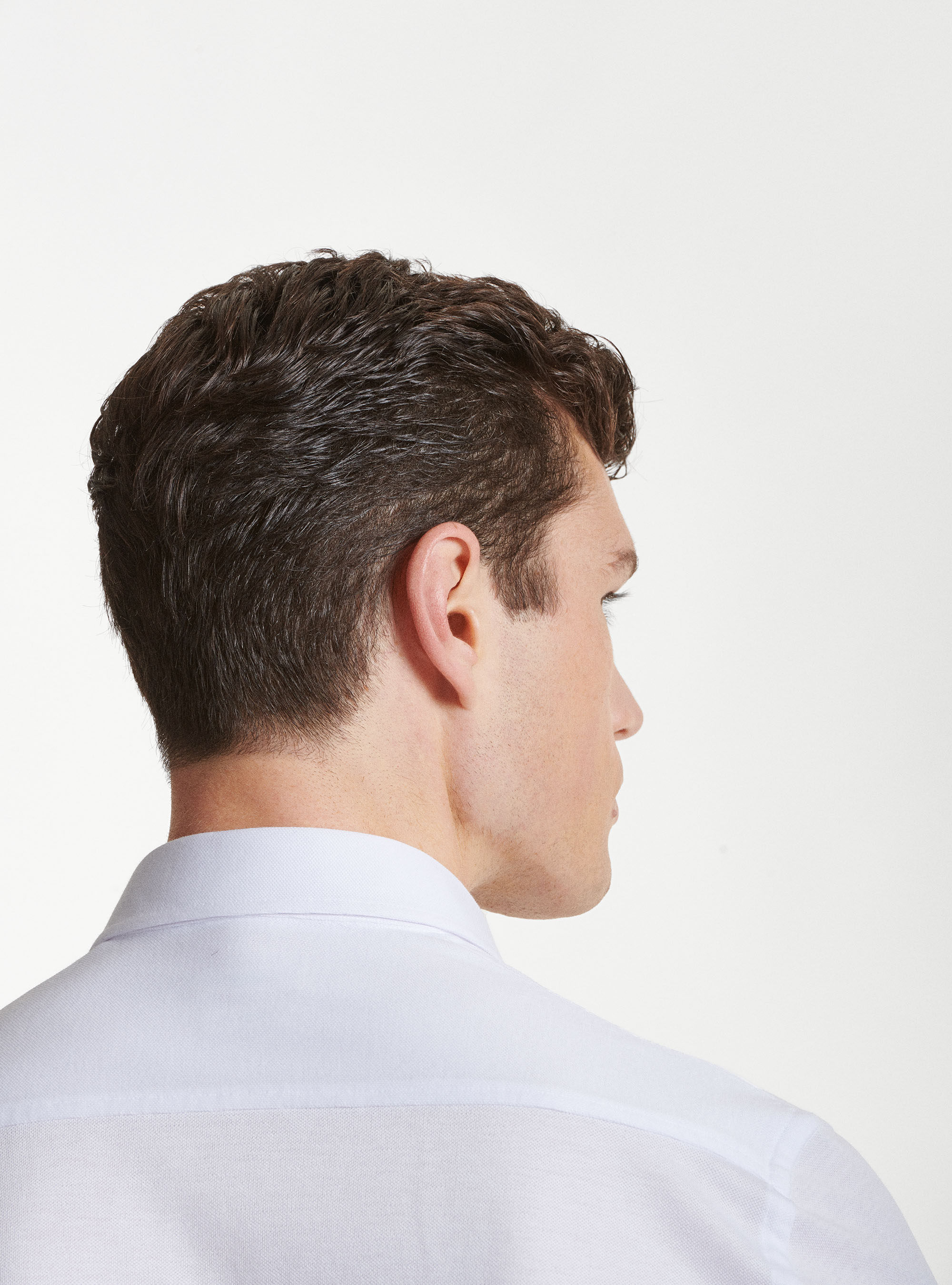 Polo camicia in cotone piquet, BIANCO