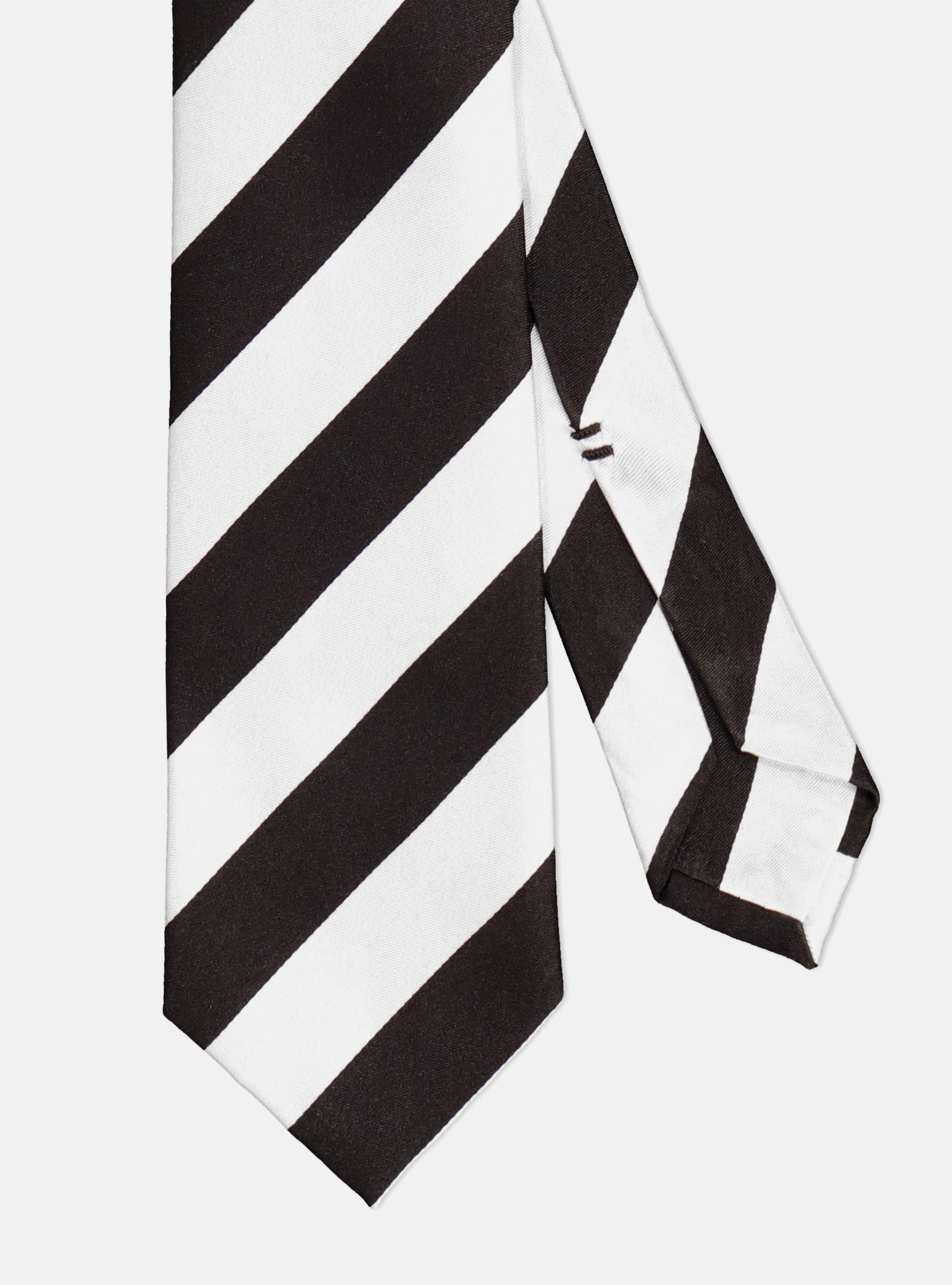 Cravatta 5 pieghe in seta con fantasia regimental, NERO