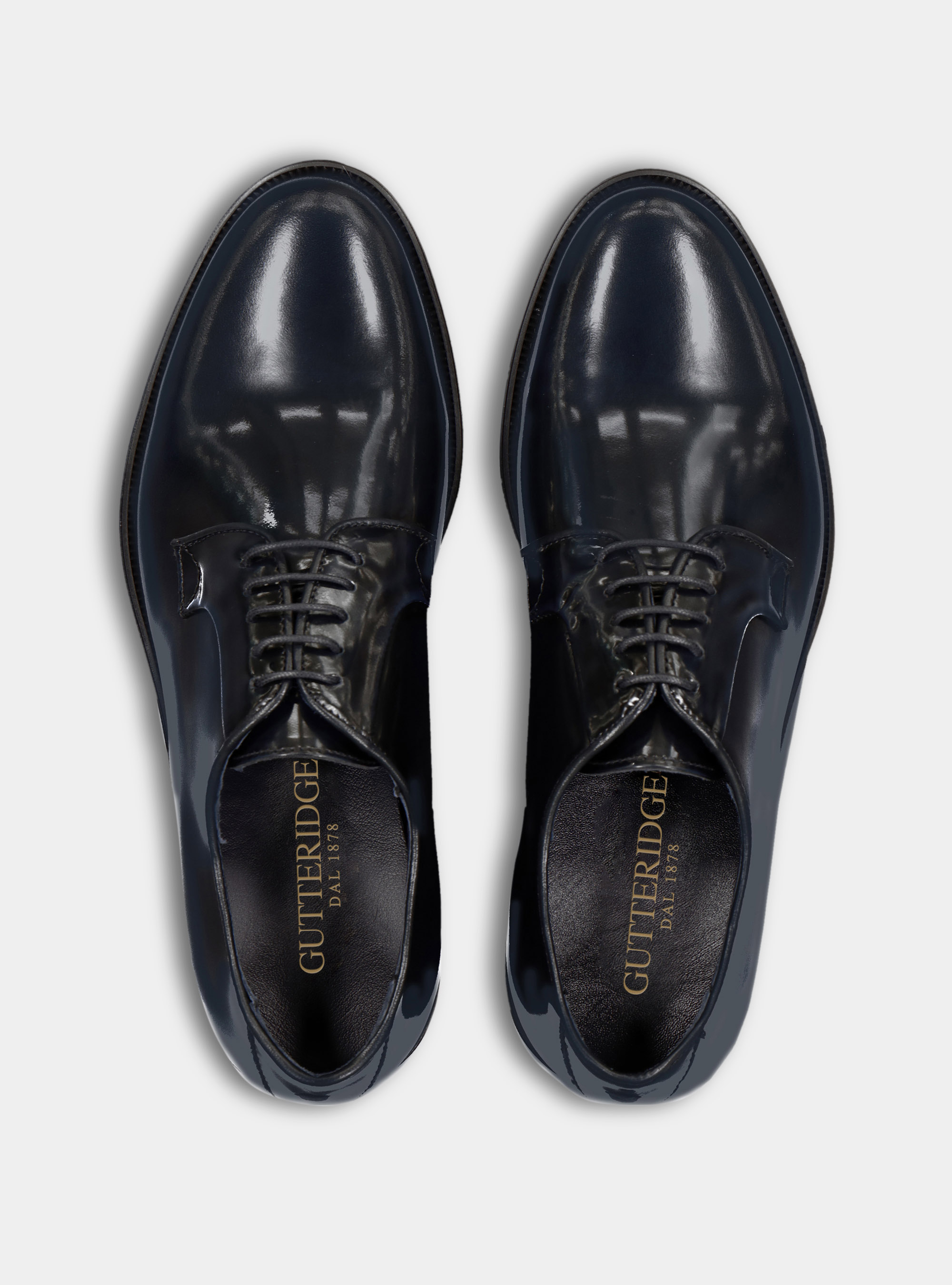Leather derby, NAVY BLUE