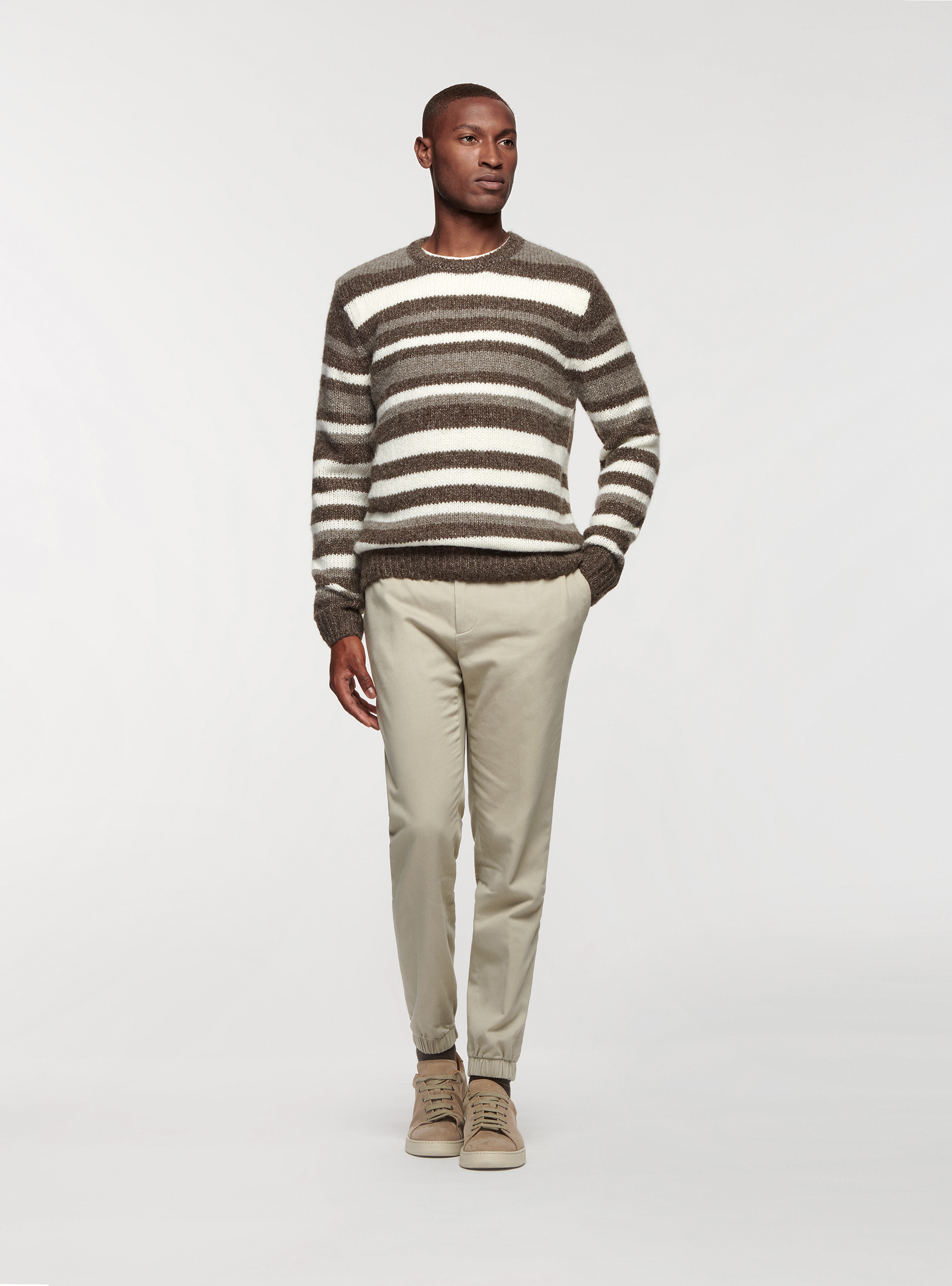 Joggers in misto cotone, ECRU