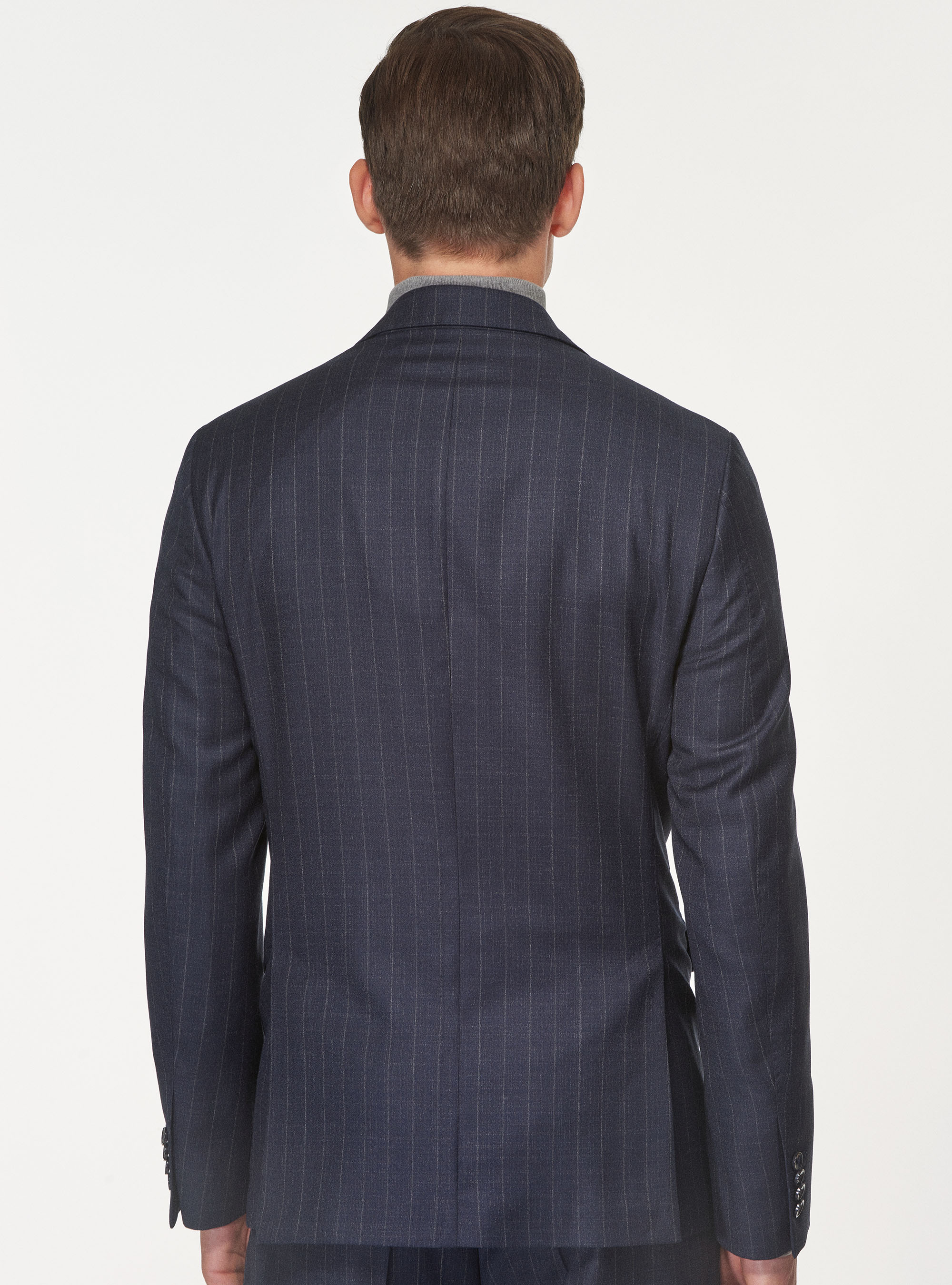 Giacca per abito gessato in pura lana Reda superfine 110's, BLU NAVY