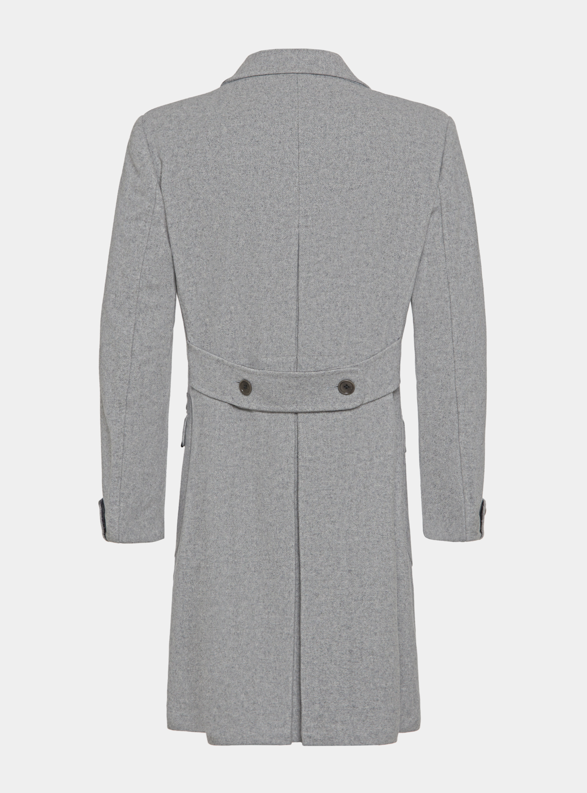 Cappotto doppiopetto in pura lana, GRIGIO CHIARO MELANGE