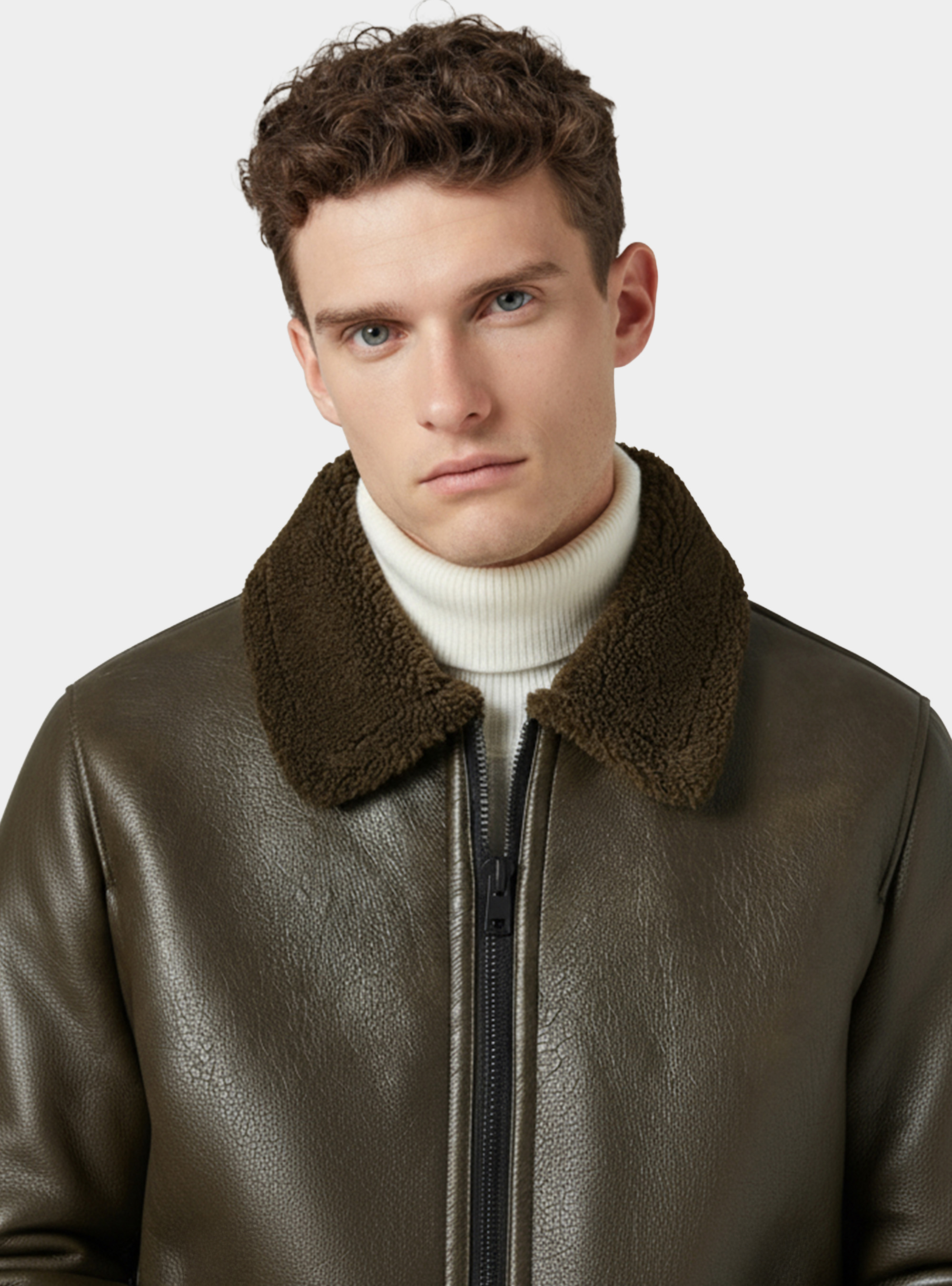 Bomber in similpelle con tasconi, MILITARE 0609C