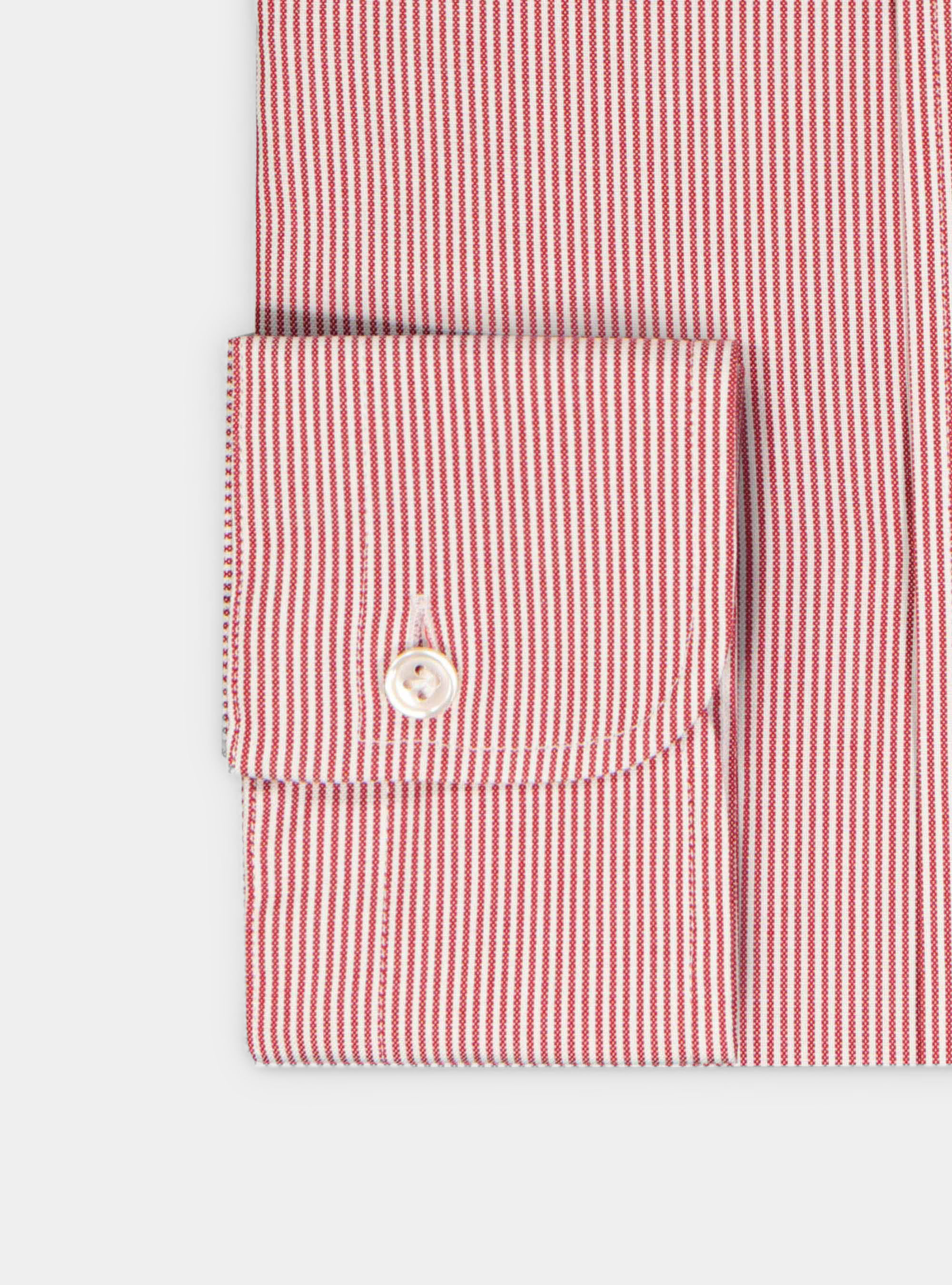 Comfort button-down collar shirt in striped oxford, RED