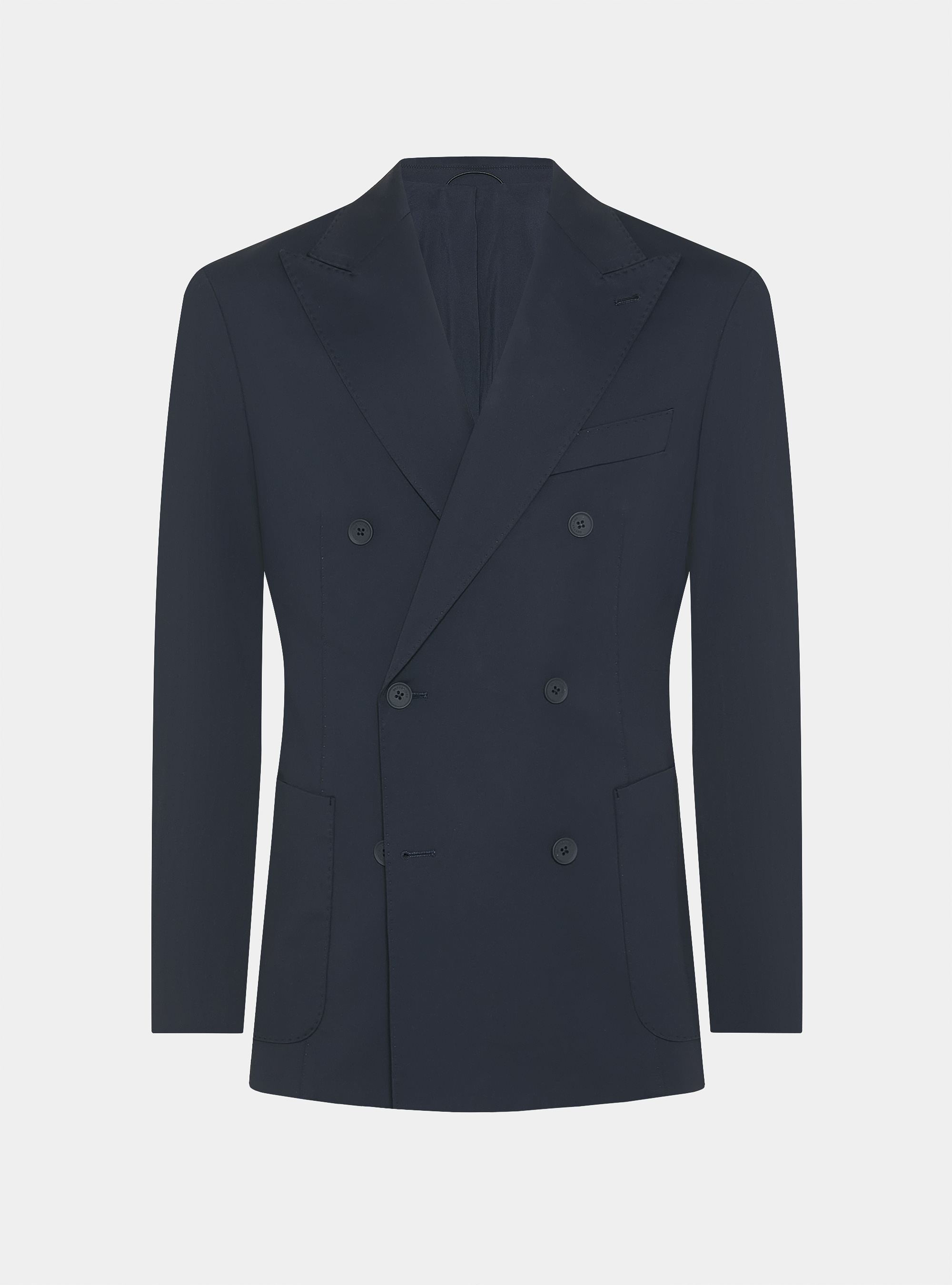 GT01 double-breasted blazer in stretch nylon, NAVY BLUE