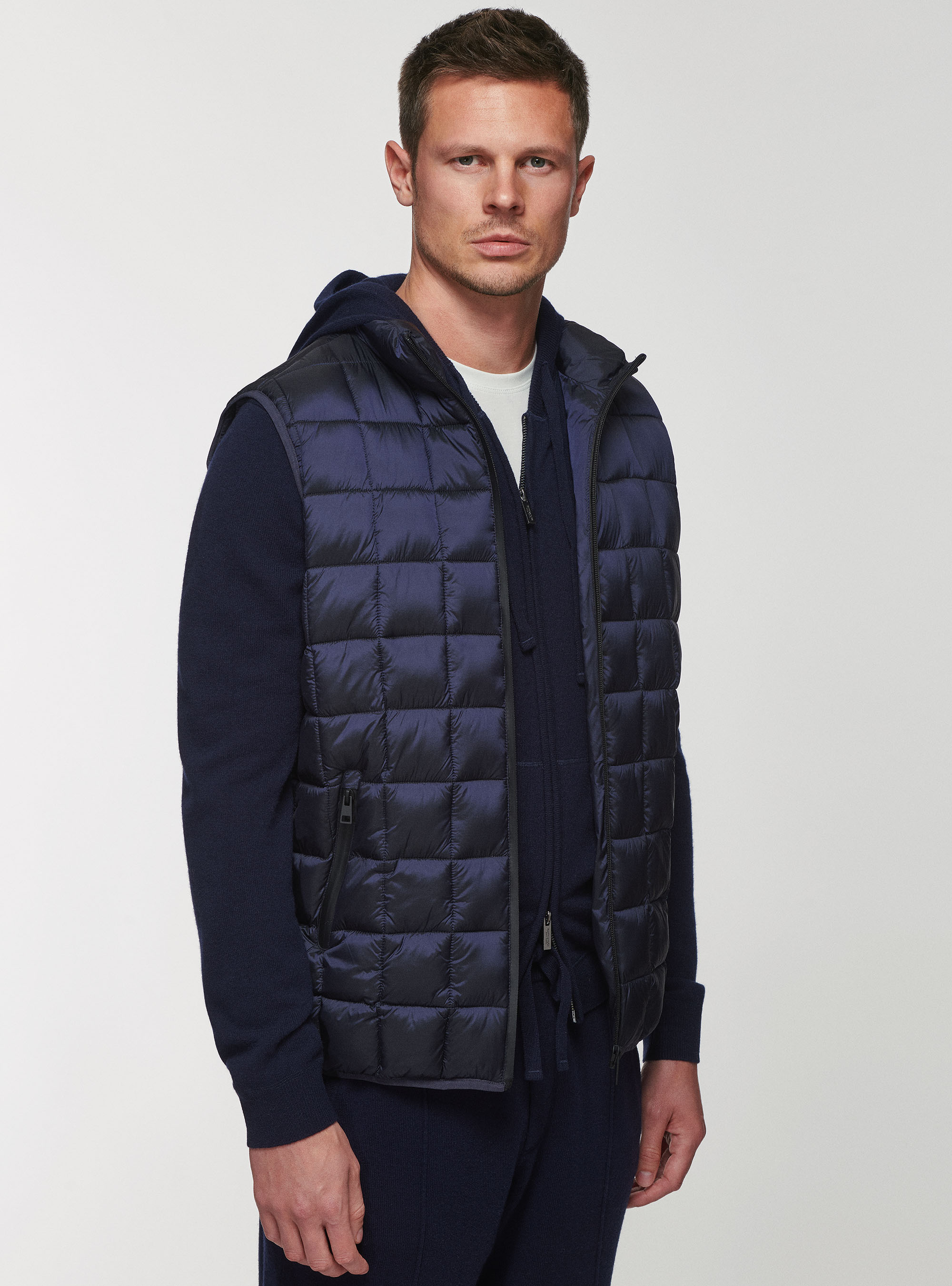 Smanicato trapuntato con imbottitura riciclata, BLU NAVY