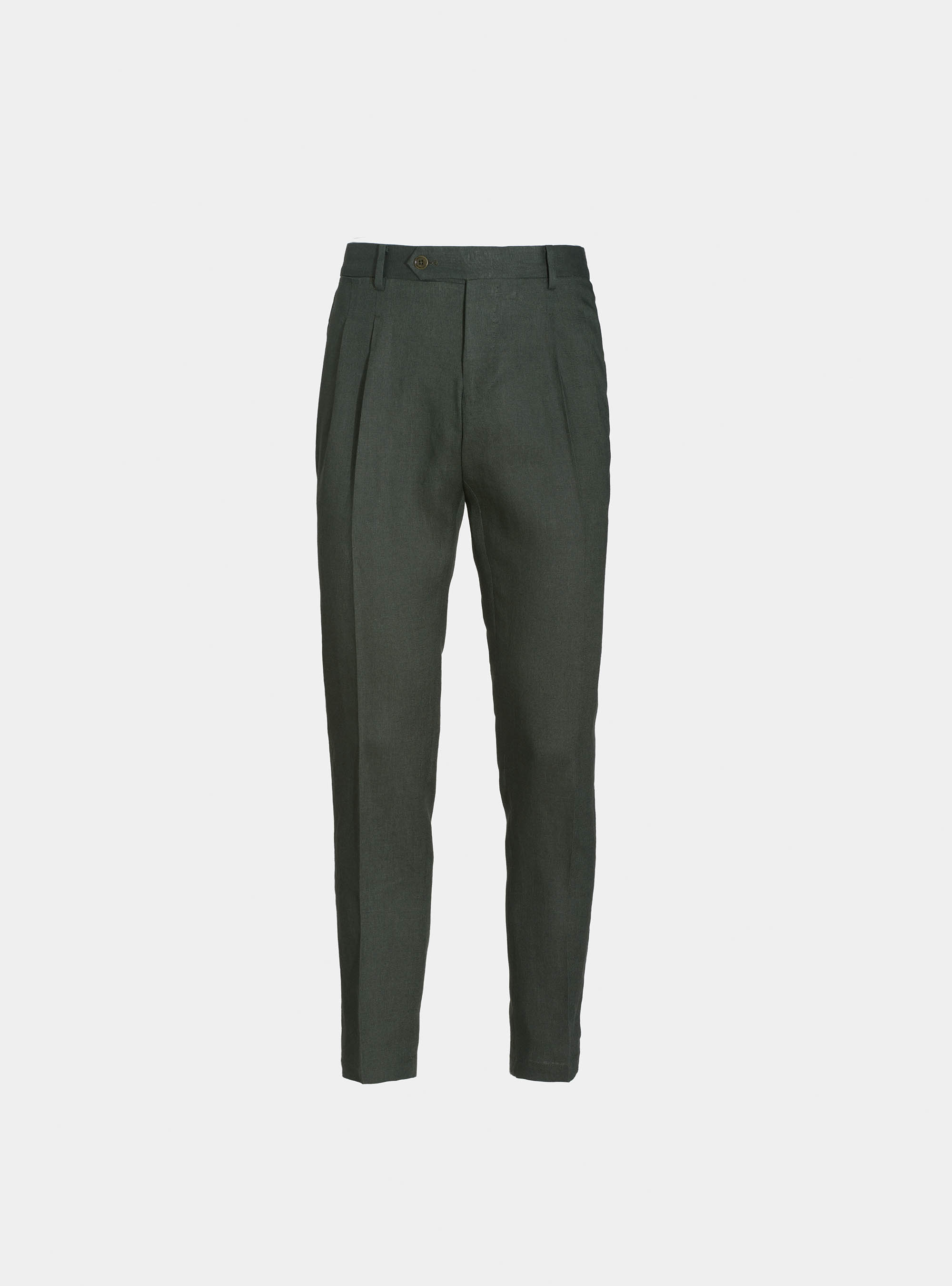 Pantaloni per abito in puro lino, VERDE