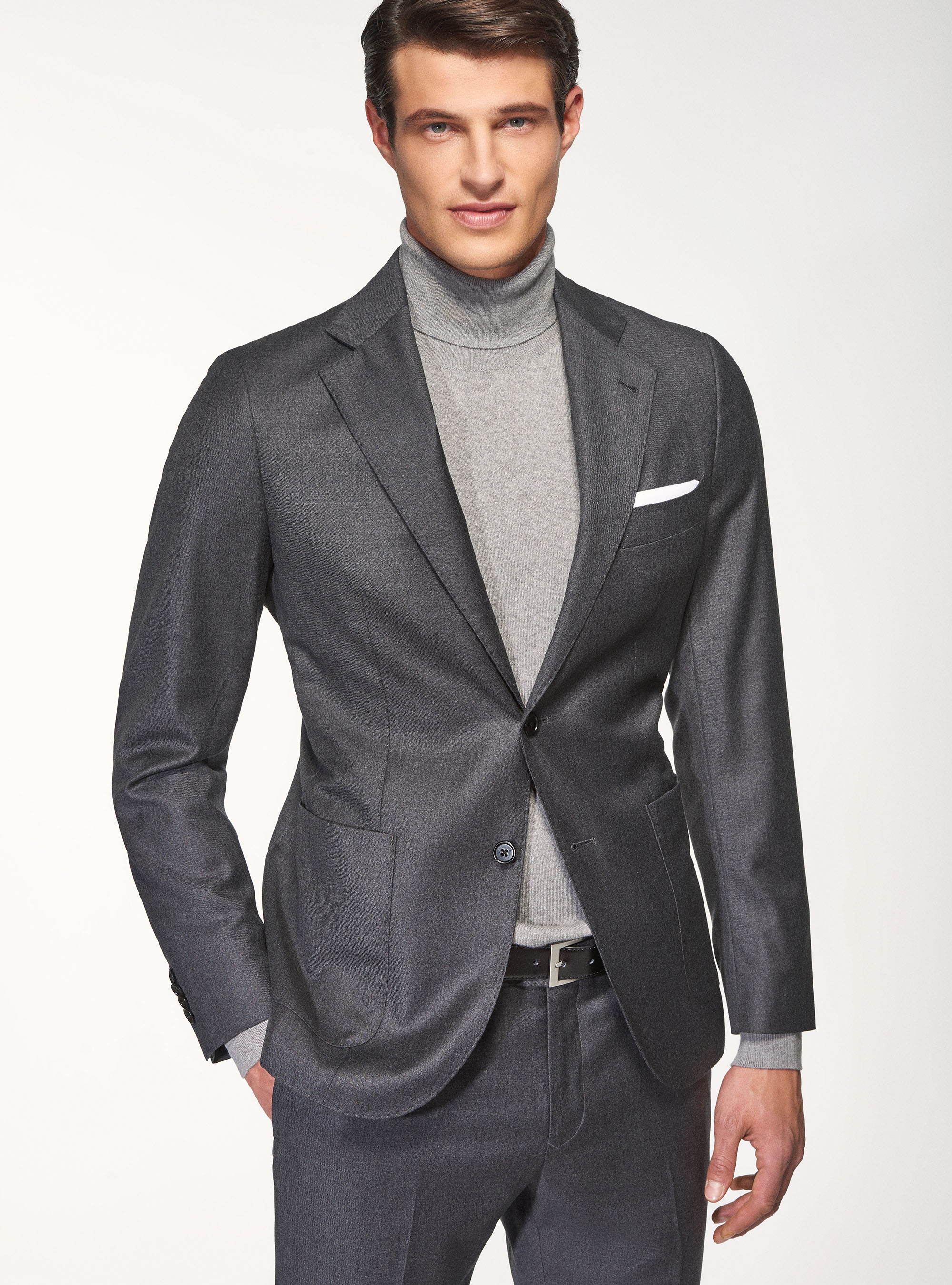 Giacca per abito in pura lana superfine 110's Vitale Barberis Canonico, ASFALTO