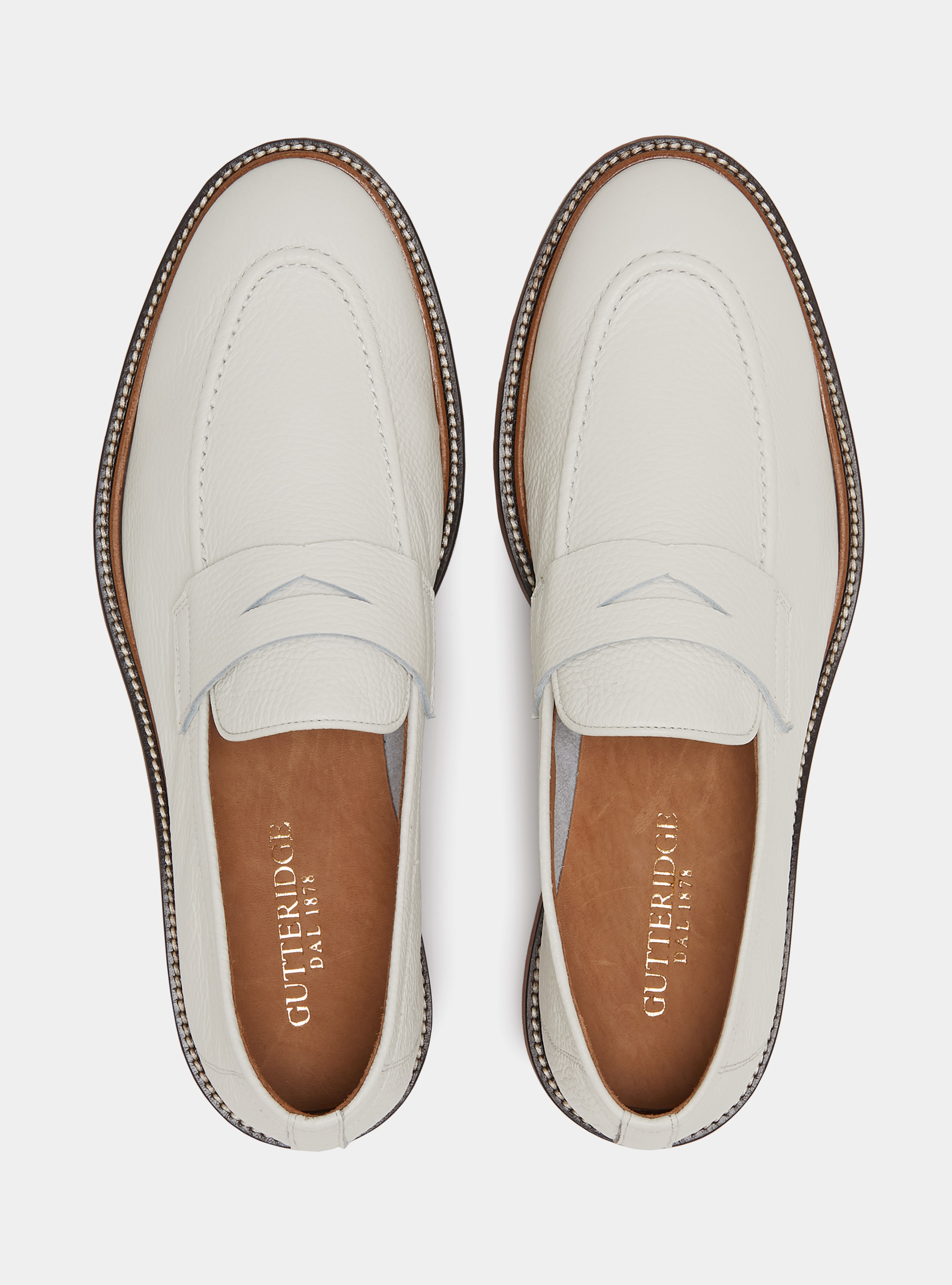 Mokassins aus weichem Leder, BIANCO 0099C