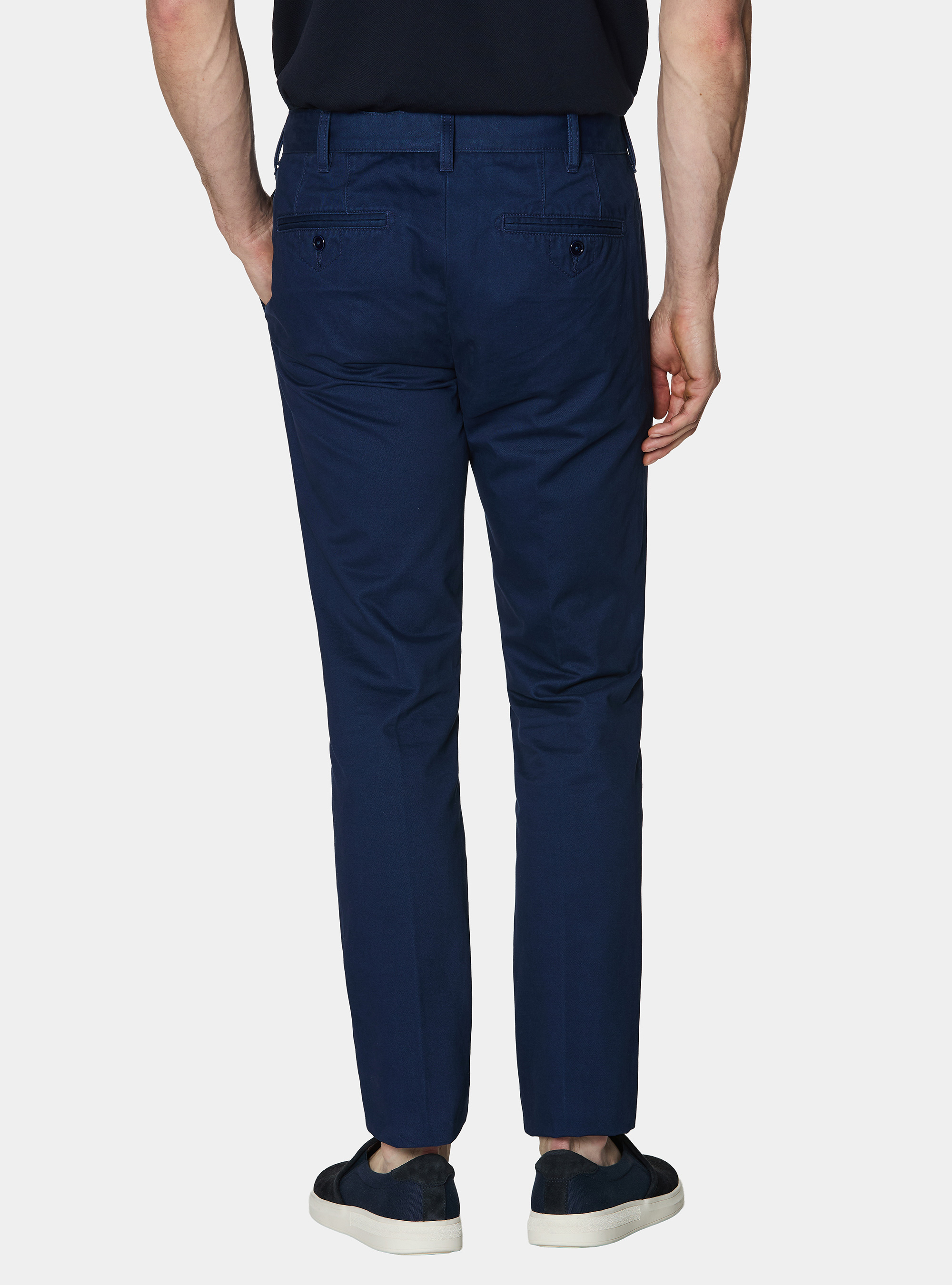 Cotton twill chino trousers, BLUE