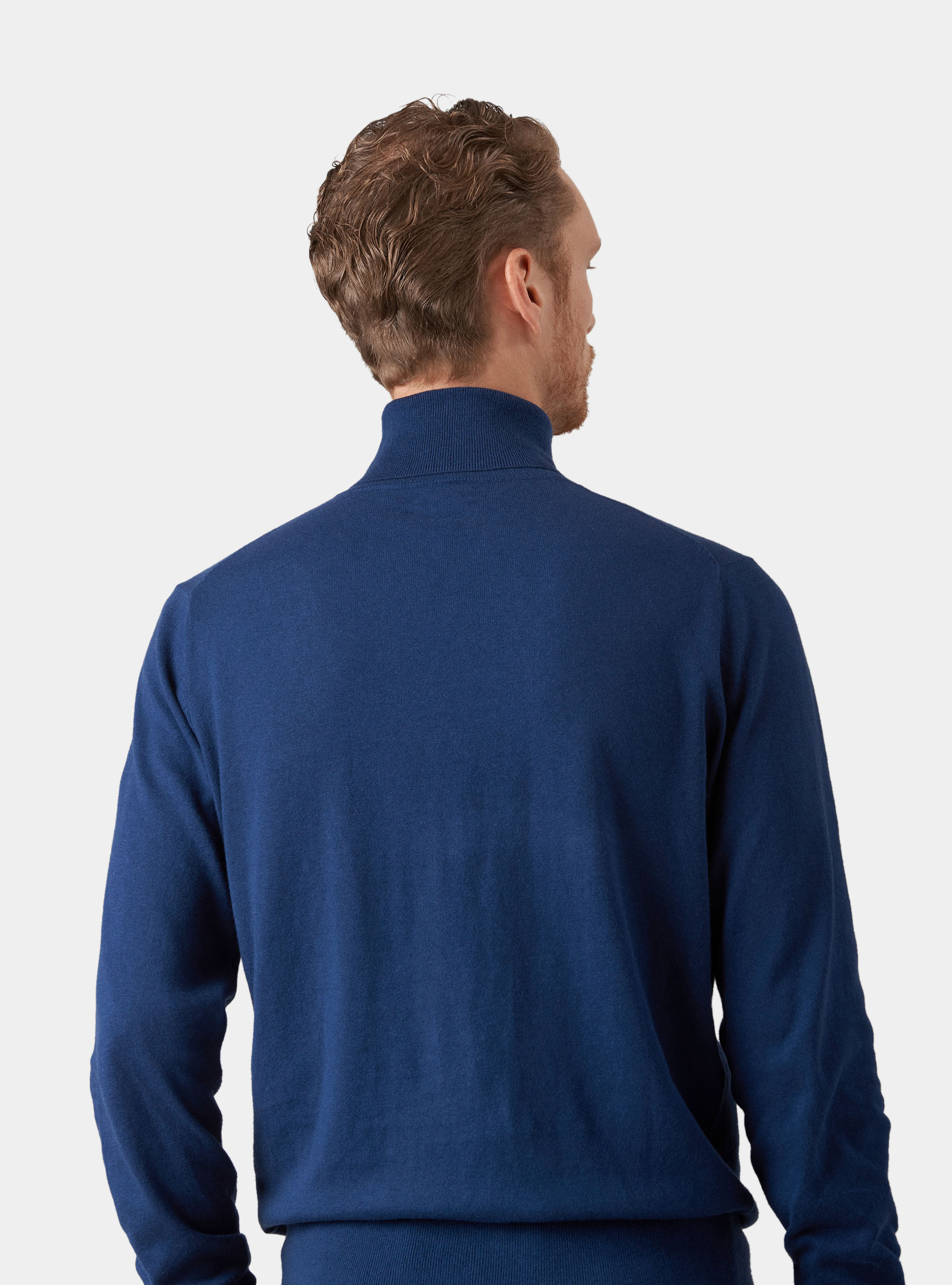 Maglia dolcevita in cotone seta e cashmere, INCHIOSTRO