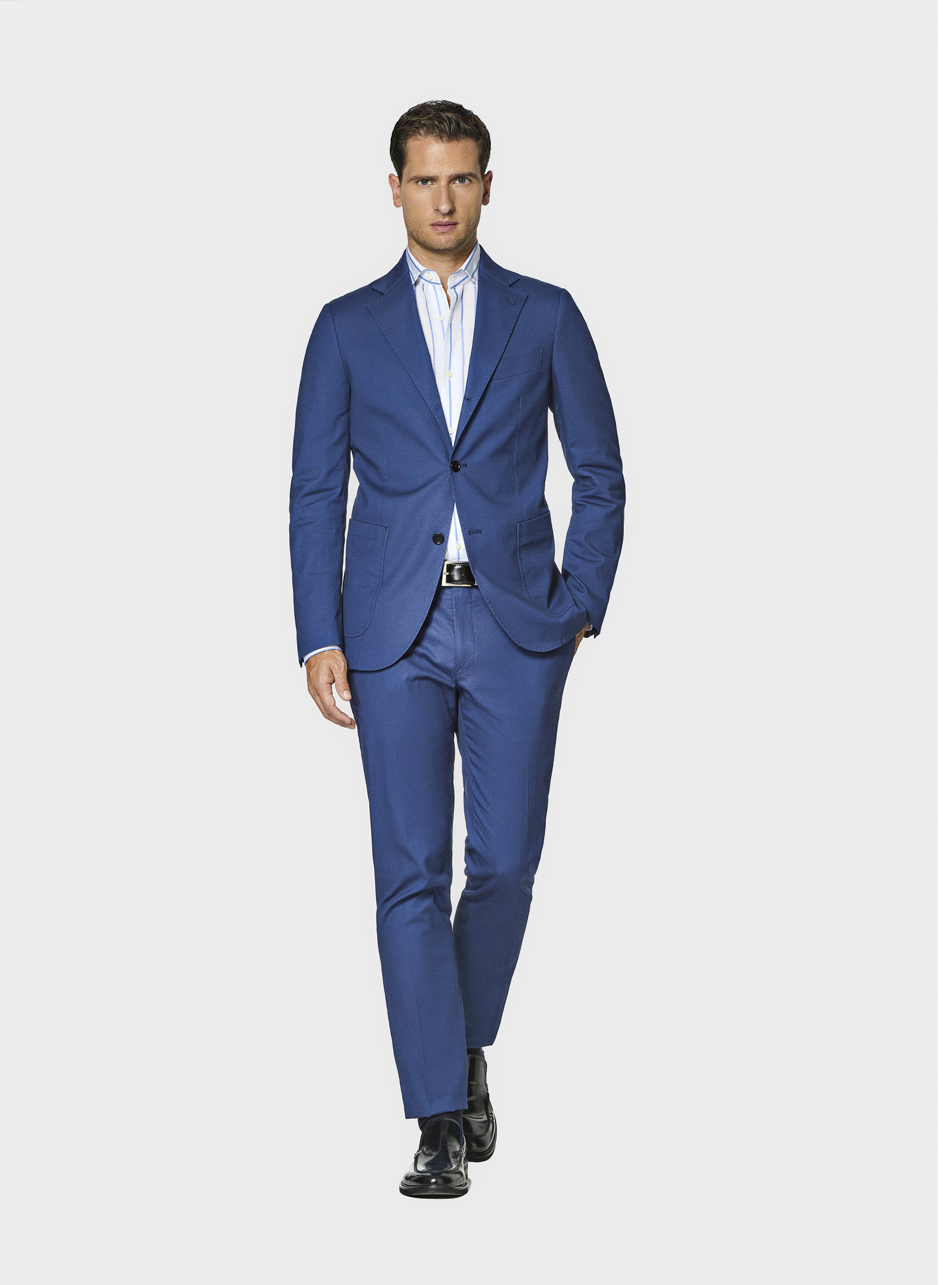 Blue suit in pure cotton armoured, 