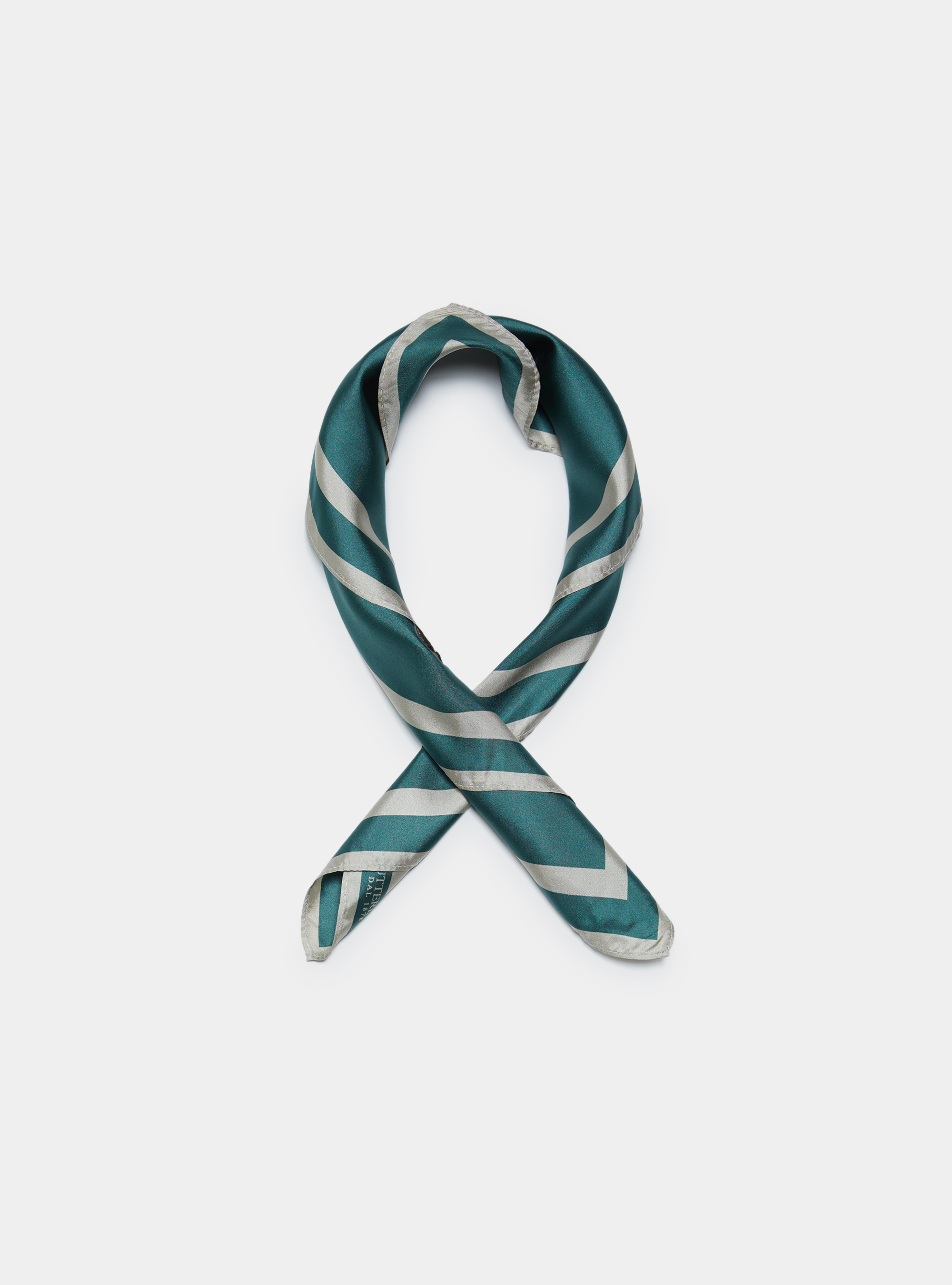 Printed silk foulard, GREEN