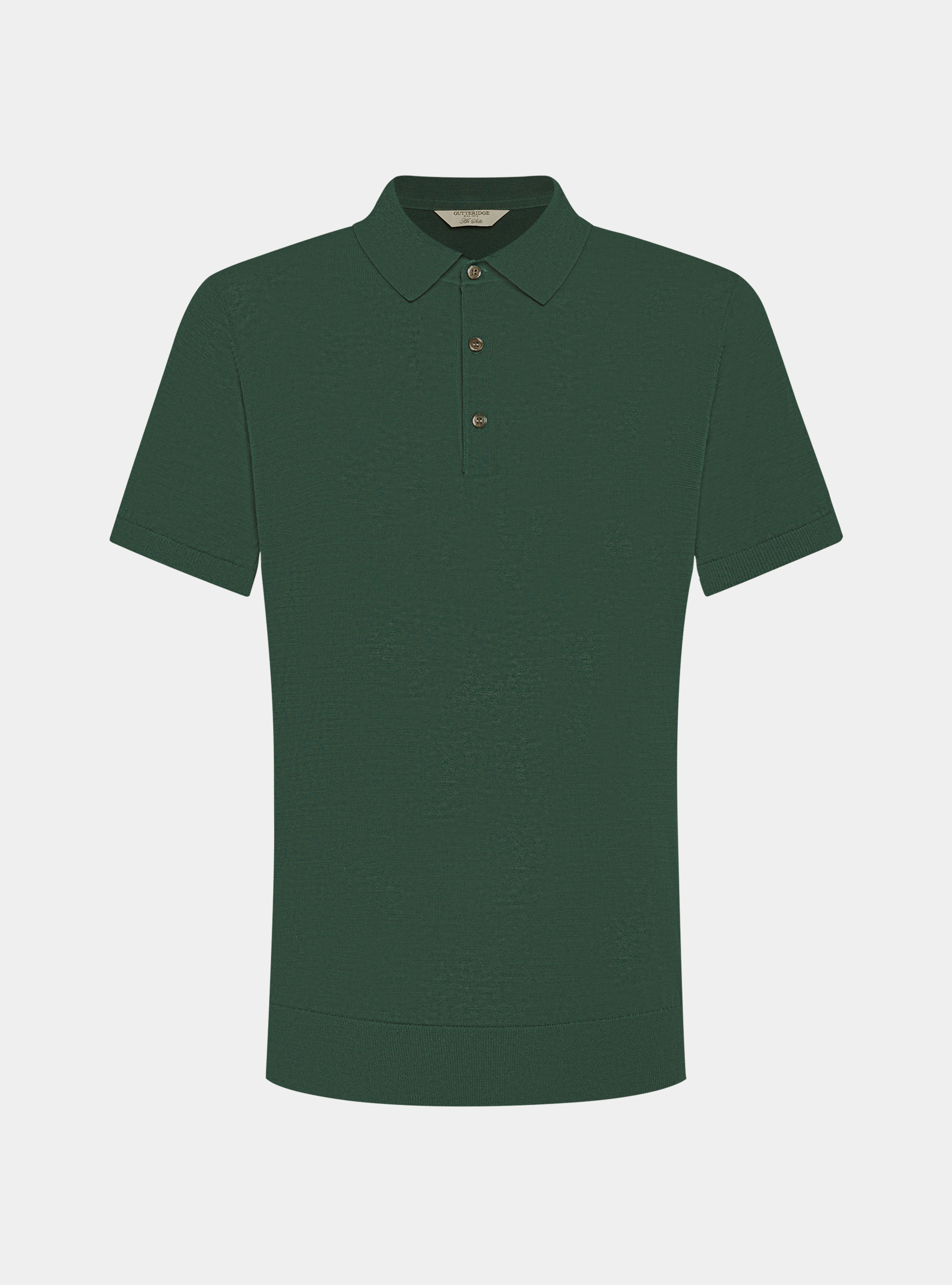 Maglia a polo in cotone e seta, VERDE