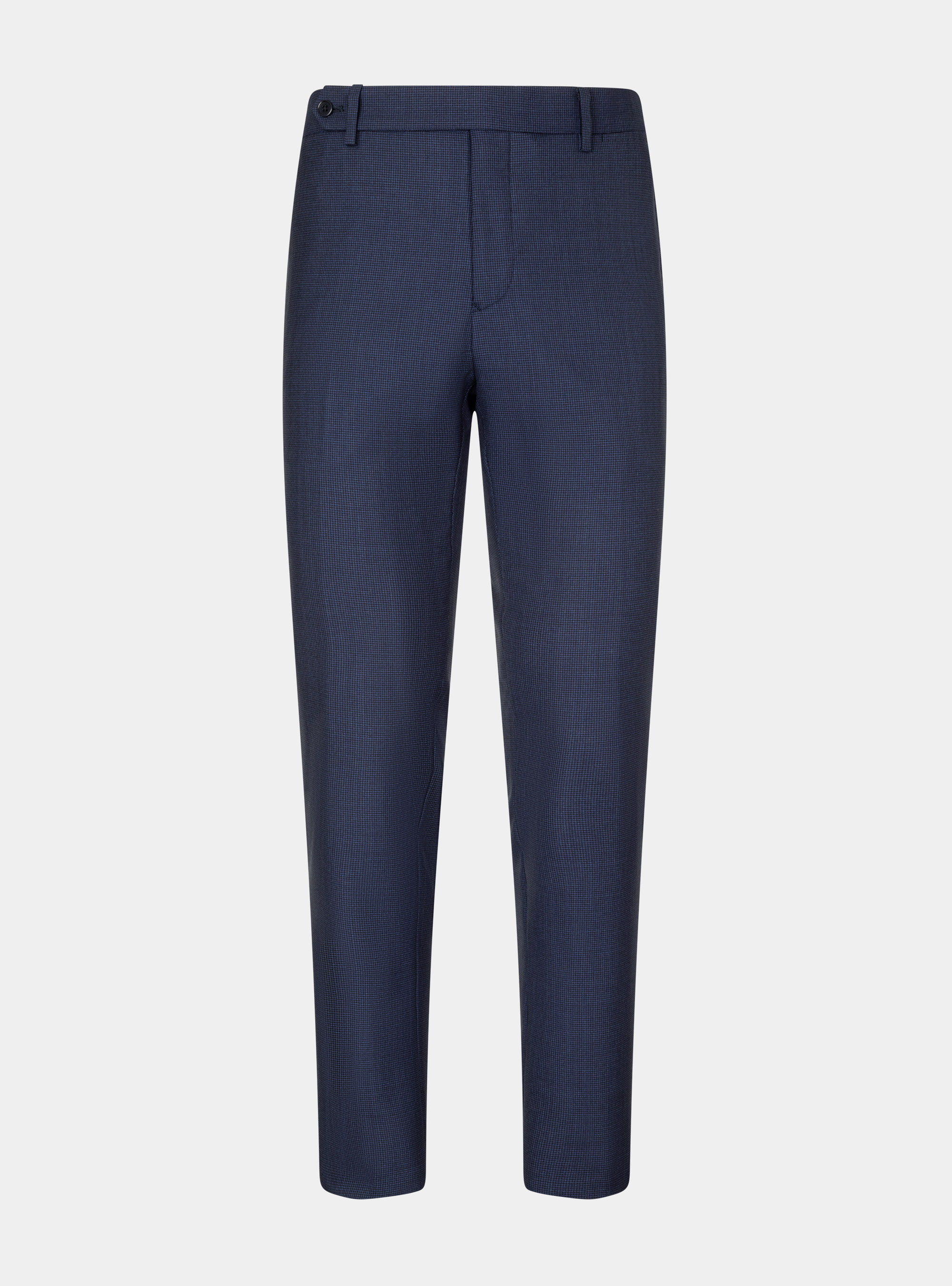 Pantaloni per abito in pura lana pied de poule, BLU NAVY