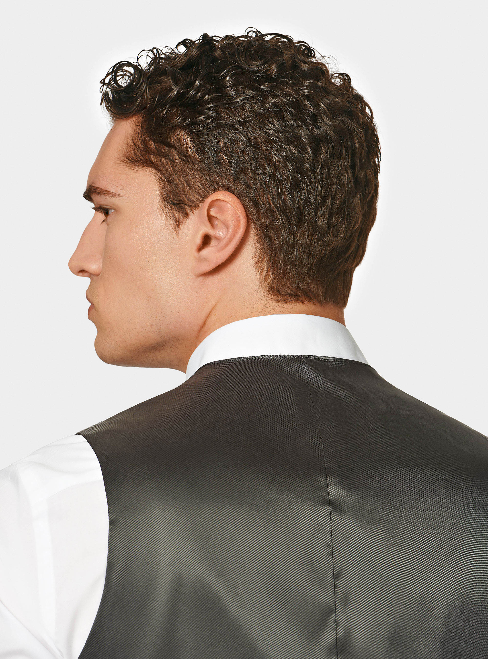 Gilet monopetto in pura lana Vitale barberis Canonico, ASFALTO 0112C