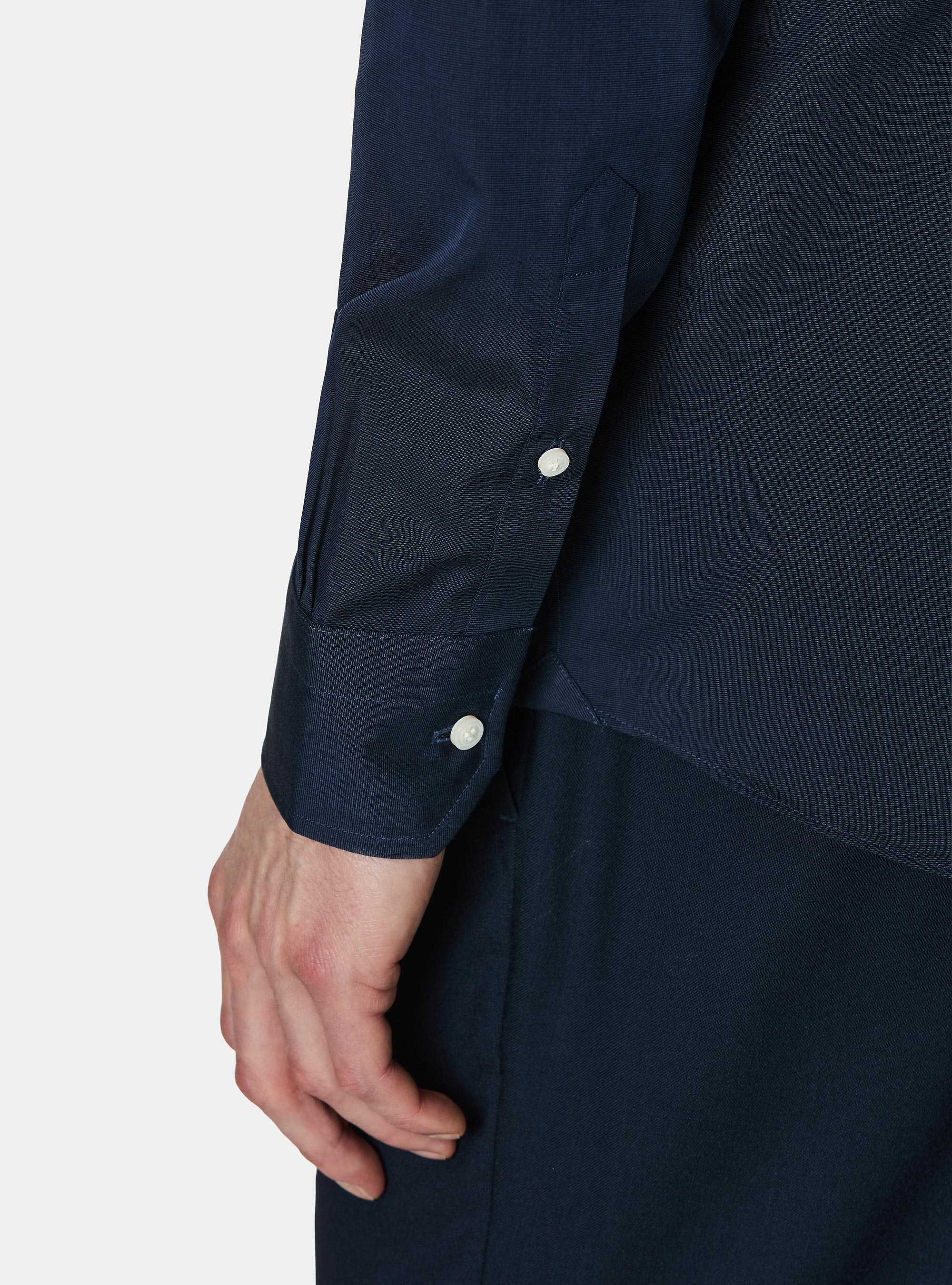 Baumwollhemd fil a fil, NAVY 0218C