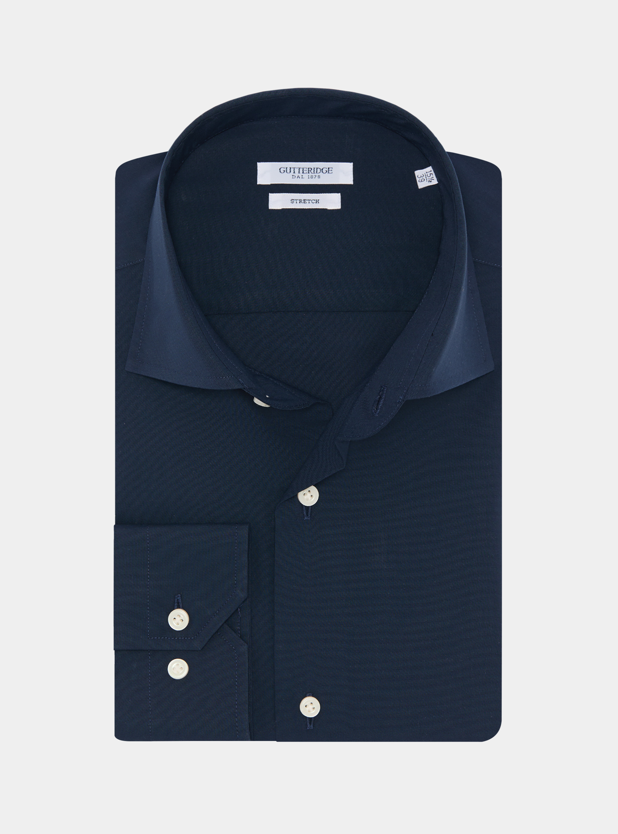 Camicia in cotone popeline stretch, BLU NAVY