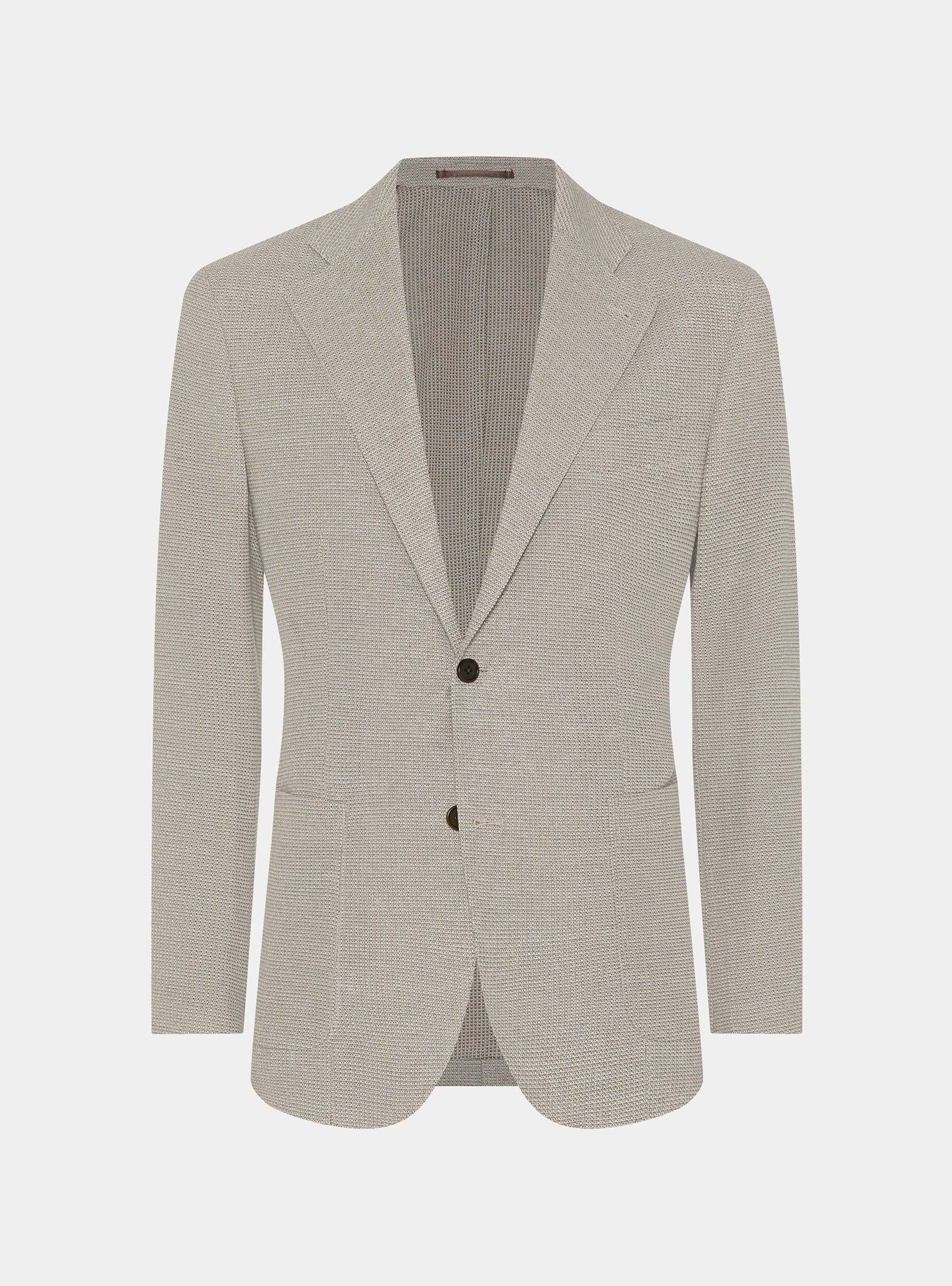 Micro-knit cotton jersey blazer, MUD