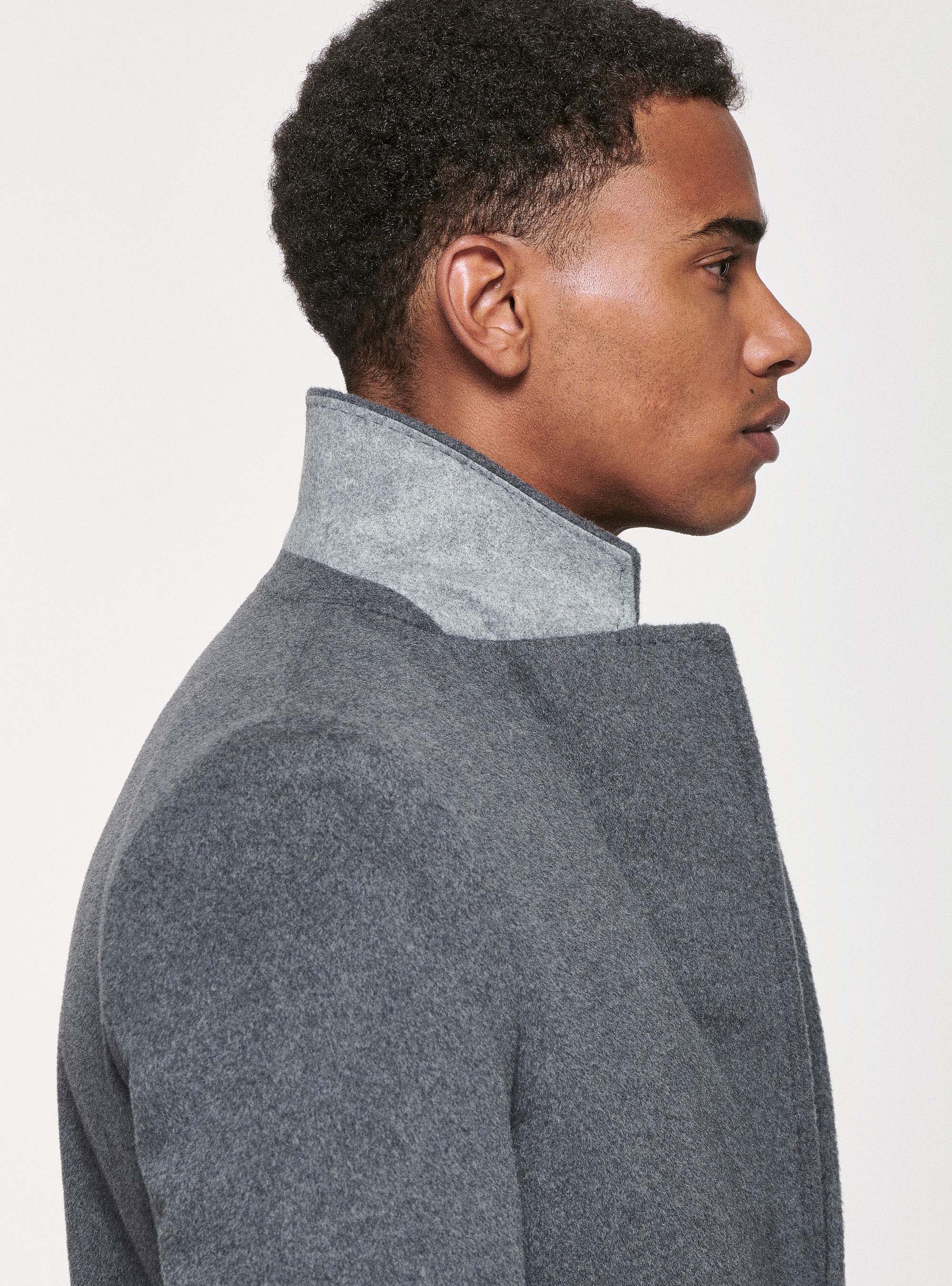 Cappotto monopetto in lana e cashmere, ASFALTO