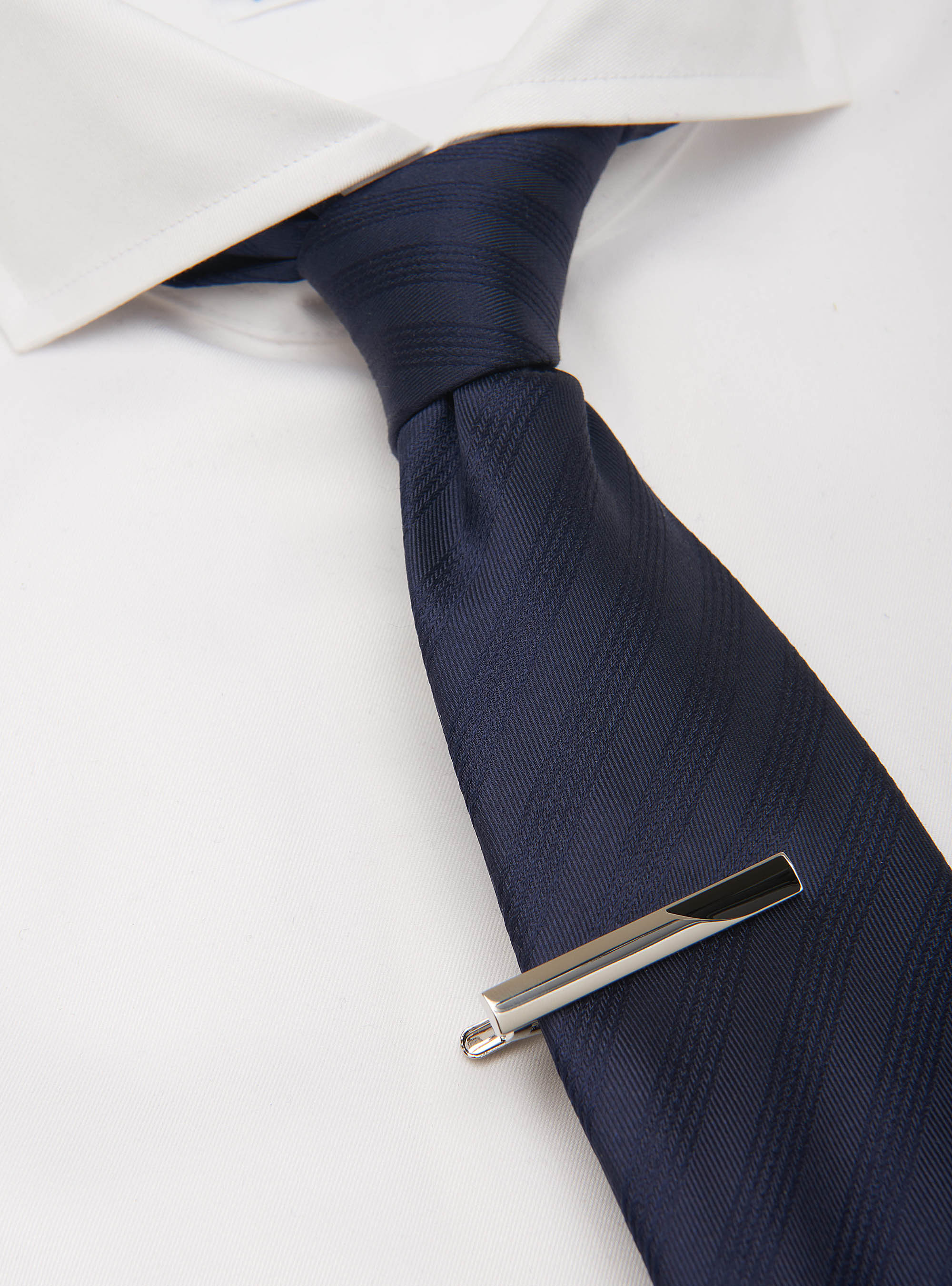 Fermacravatta argento e nero, NERO