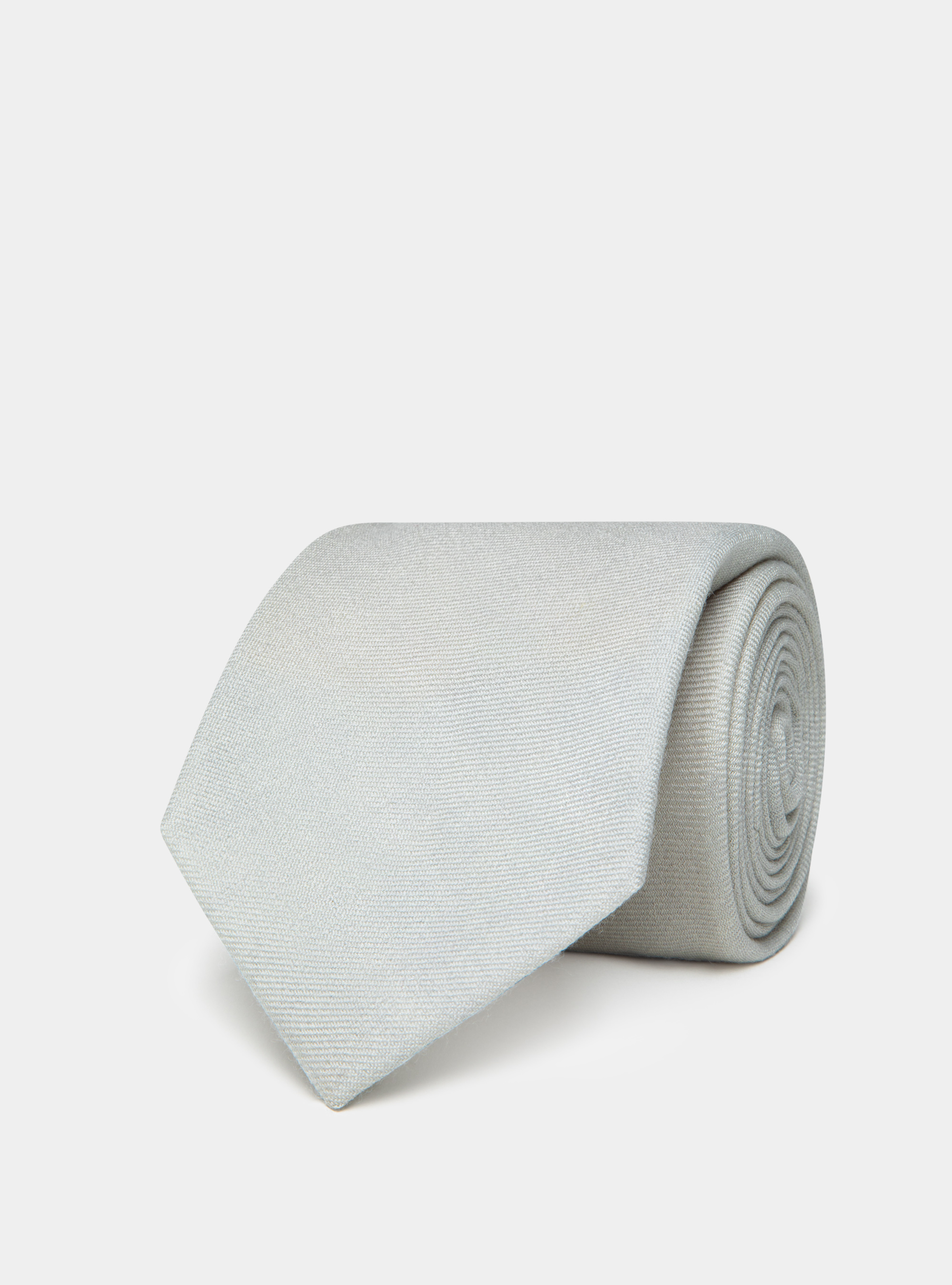 Cravatta in lana tinta unita, GRIGIO CHIARO