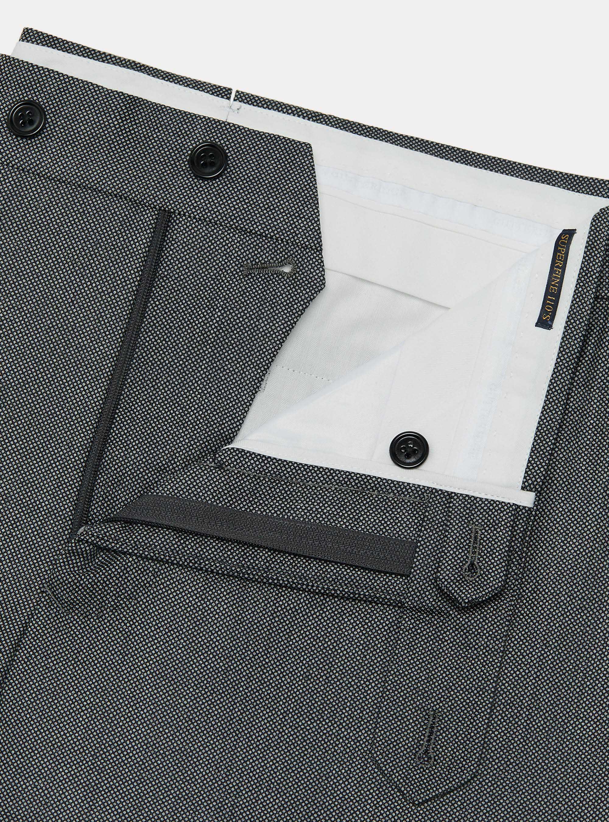 Pantaloni in pura lana occhio di pernice, GRIGIO CHIARO