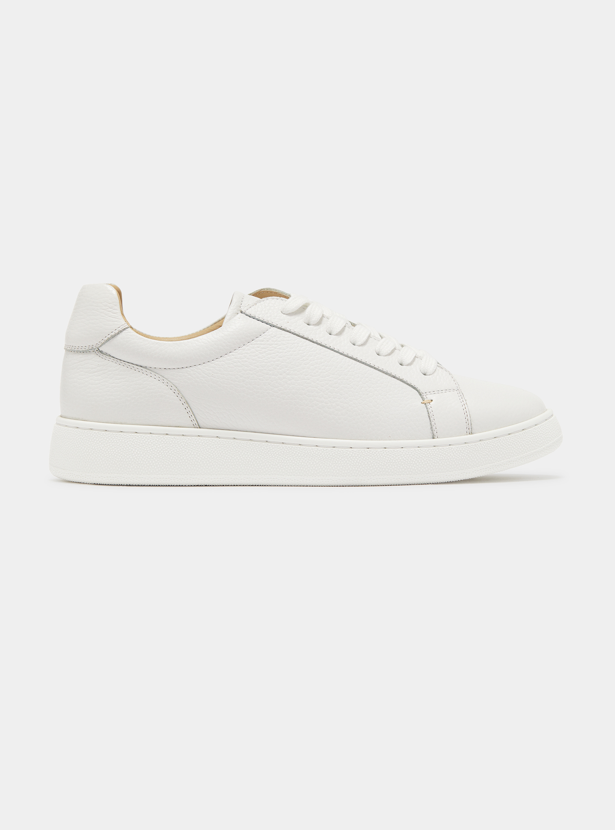 Grained nappa sneakers, WHITE