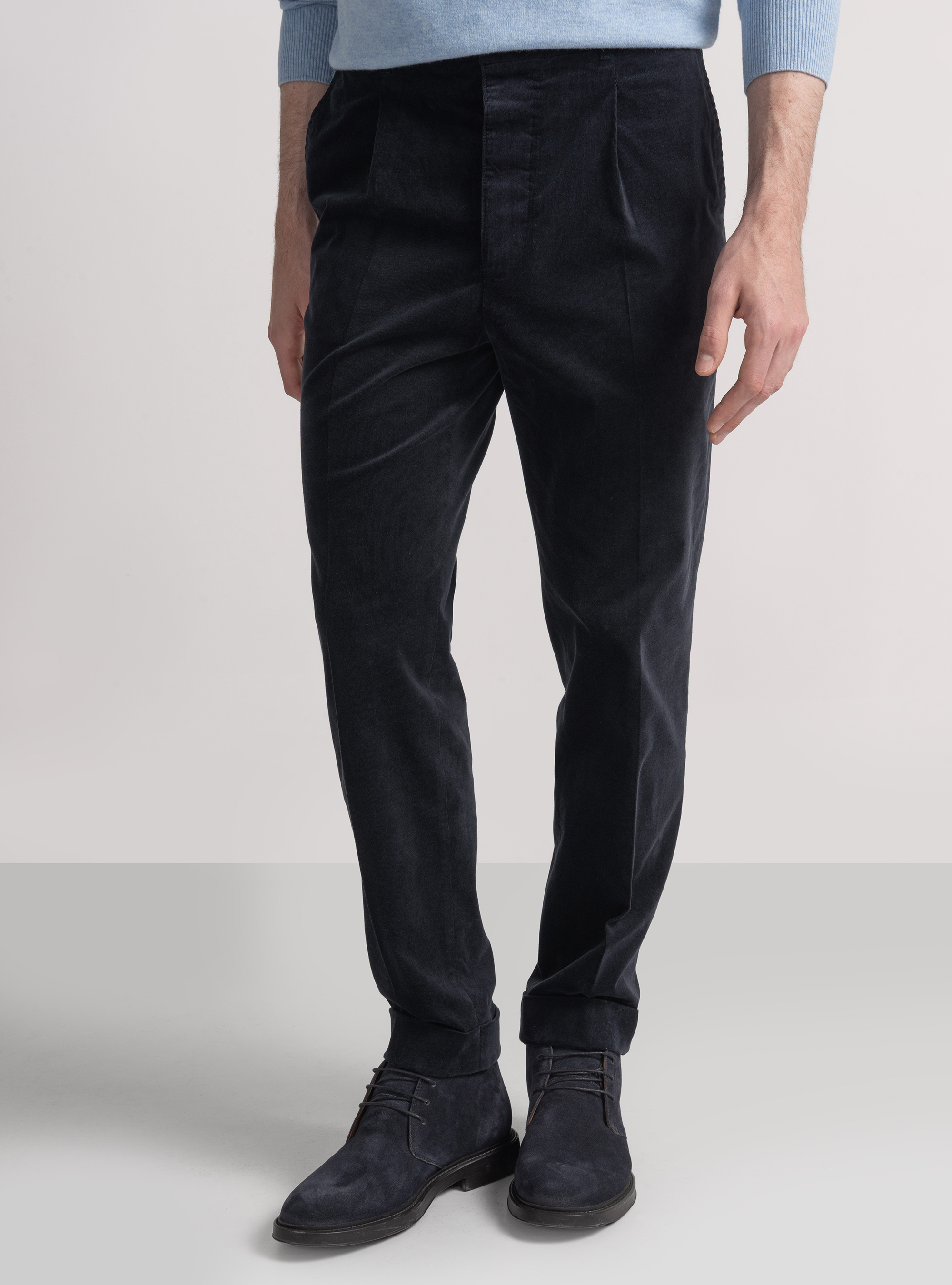 Pantaloni con elastico in velluto millerighe